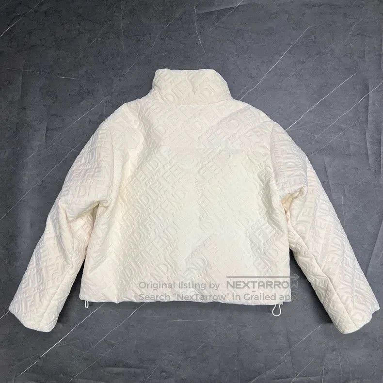 Fendi Fendi Baguette Relief All-Over Print Off-White Down Jacket Size L / US 10 / IT 46 - 2 Thumbnail