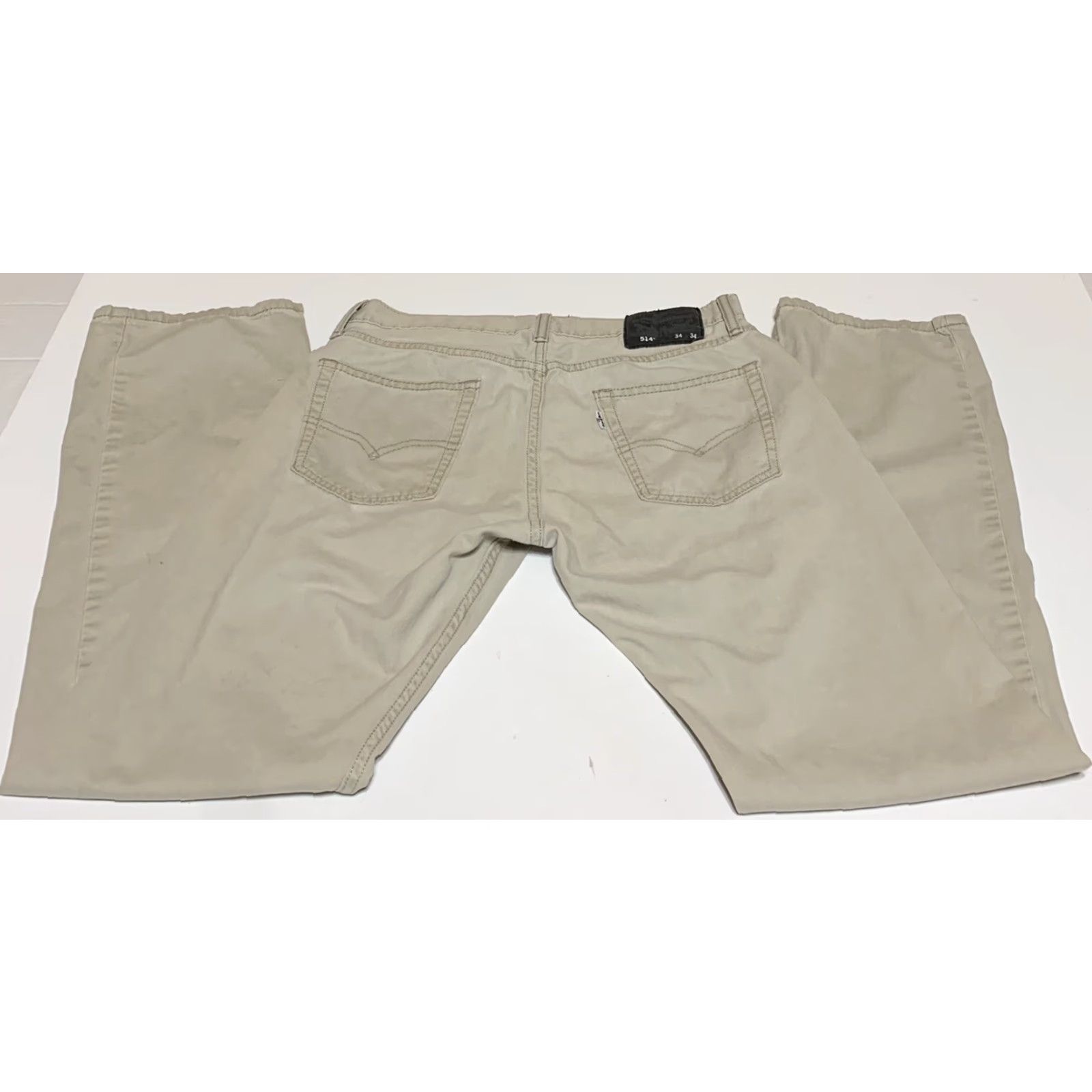 Levi's Levi's 514 Pants 32x32 Straight Leg Tan Beige Cotton Chino Mens VINTAGE No 32in Inseam Pockets Casual Closure Zip Size US 32 / EU 48 - 2 Thumbnail