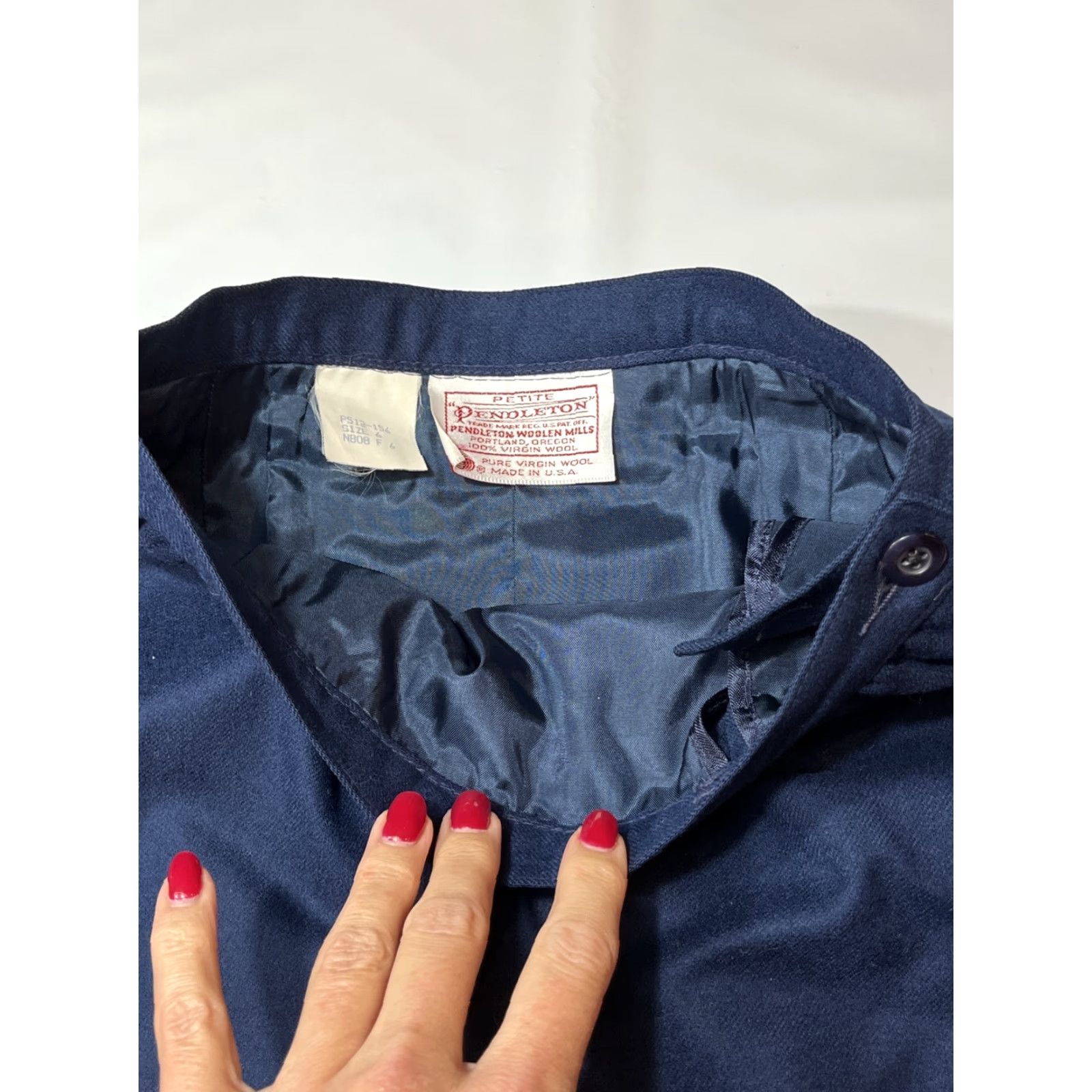 Pendleton VINTAGE Pendleton Skirt Wool Midi Pleated Button Waist Side Slit 6P Petite Women Blues? Size 28" / US 6 / IT 42 - 6 Thumbnail