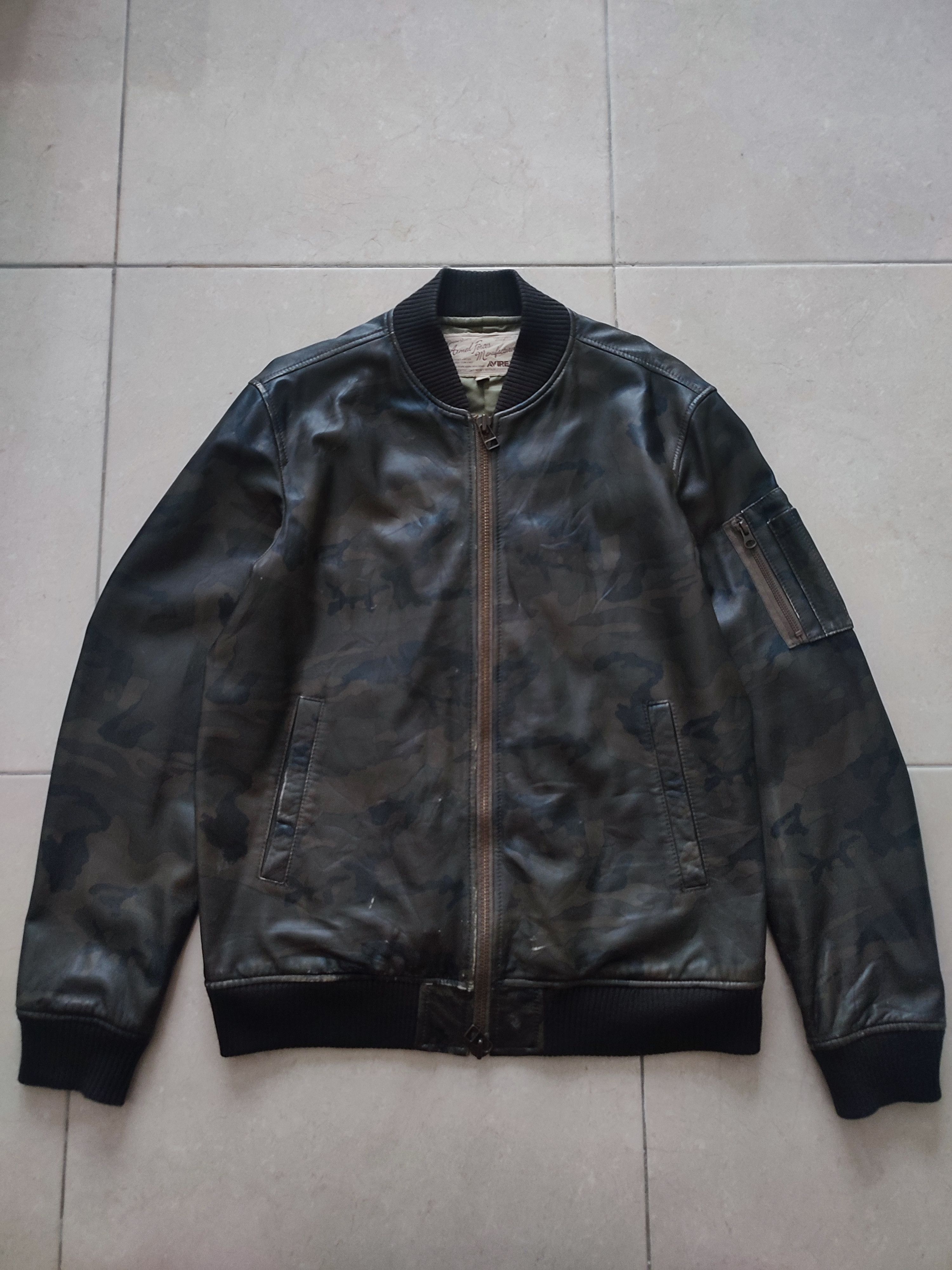 Avirex 🔥STEALS🔥Very Rare Avirex Lamb Skin Camo MA-1 Bomber Jacket Size US XL / EU 56 / 4 - 1 Thumbnail