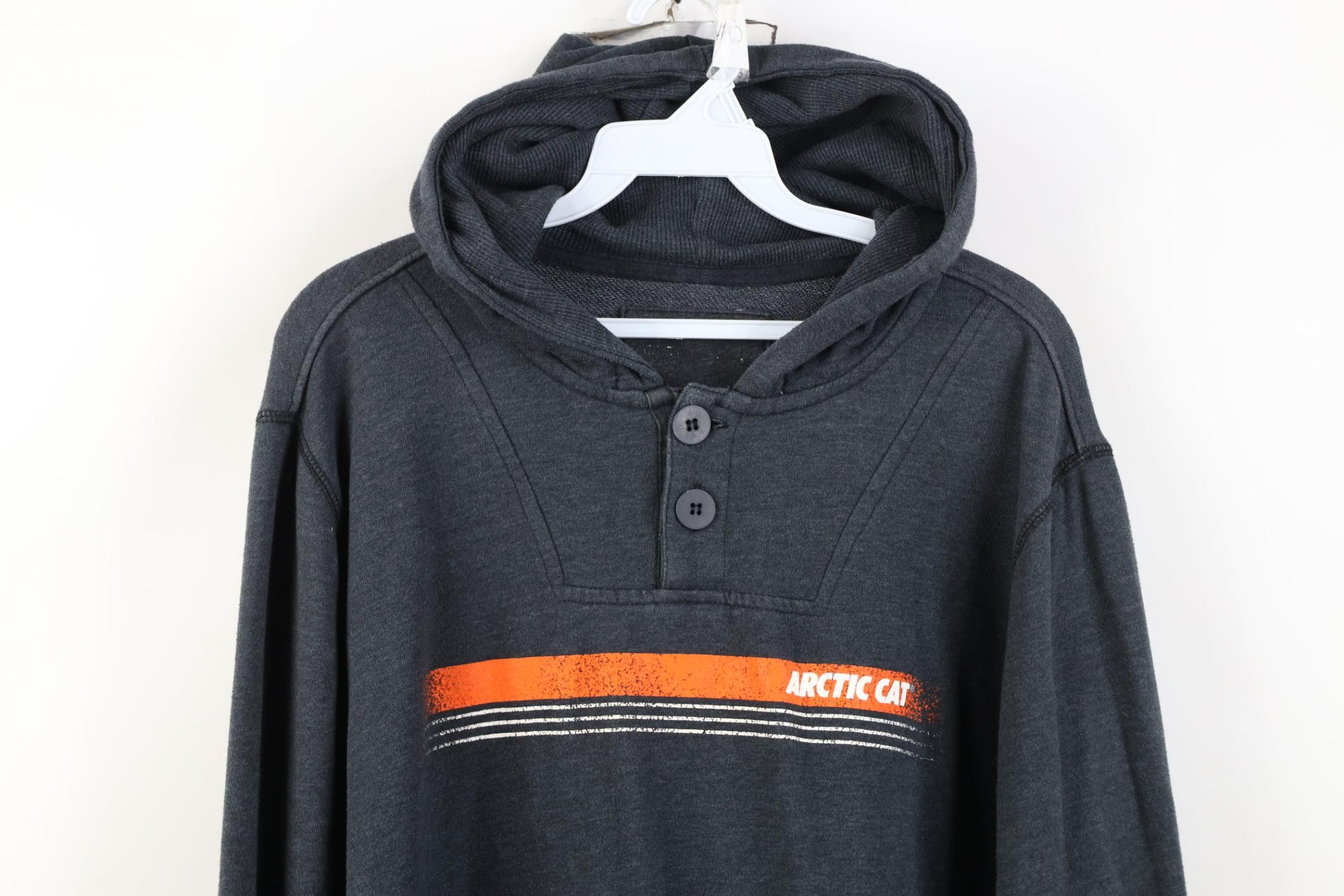 Vintage Vintage Arctic Cat Snowmobiles Henley Hoodie Sweatshirt Size US M / EU 48-50 / 2 - 2 Thumbnail