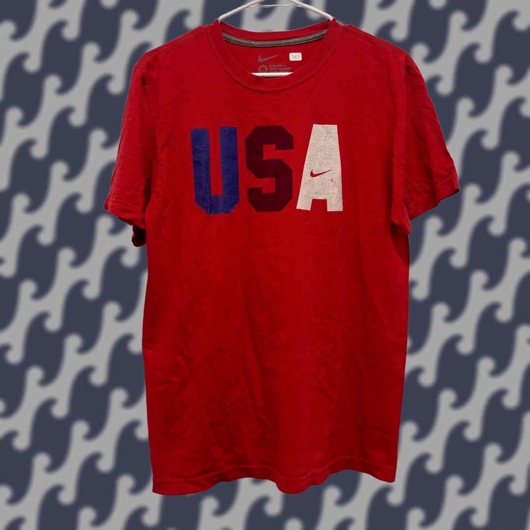Nike Nike USA Red Graphic Shirt Mens Medium Cotton Crewneck Tee Size US M / EU 48-50 / 2 - 1 Thumbnail