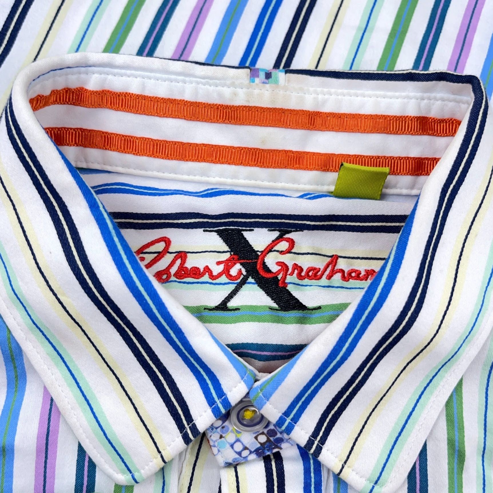 Robert Graham Robert Graham Button-Up Shirt Men Medium Multicolor Striped Casual Regular Fit Size US M / EU 48-50 / 2 - 7 Thumbnail