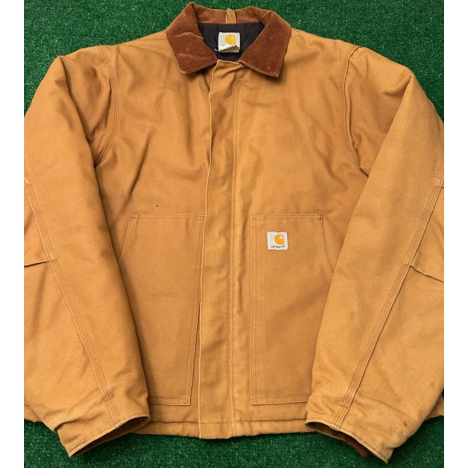 Carhartt VINTAGE Carhartt Jacket J002 BRN Traditional Jacket XL Tan Brown Quilt Line Duck Jacket Mens XL Brown 90s Hip Hop Work Wear Vintage Size US XL / EU 56 / 4 - 6 Thumbnail