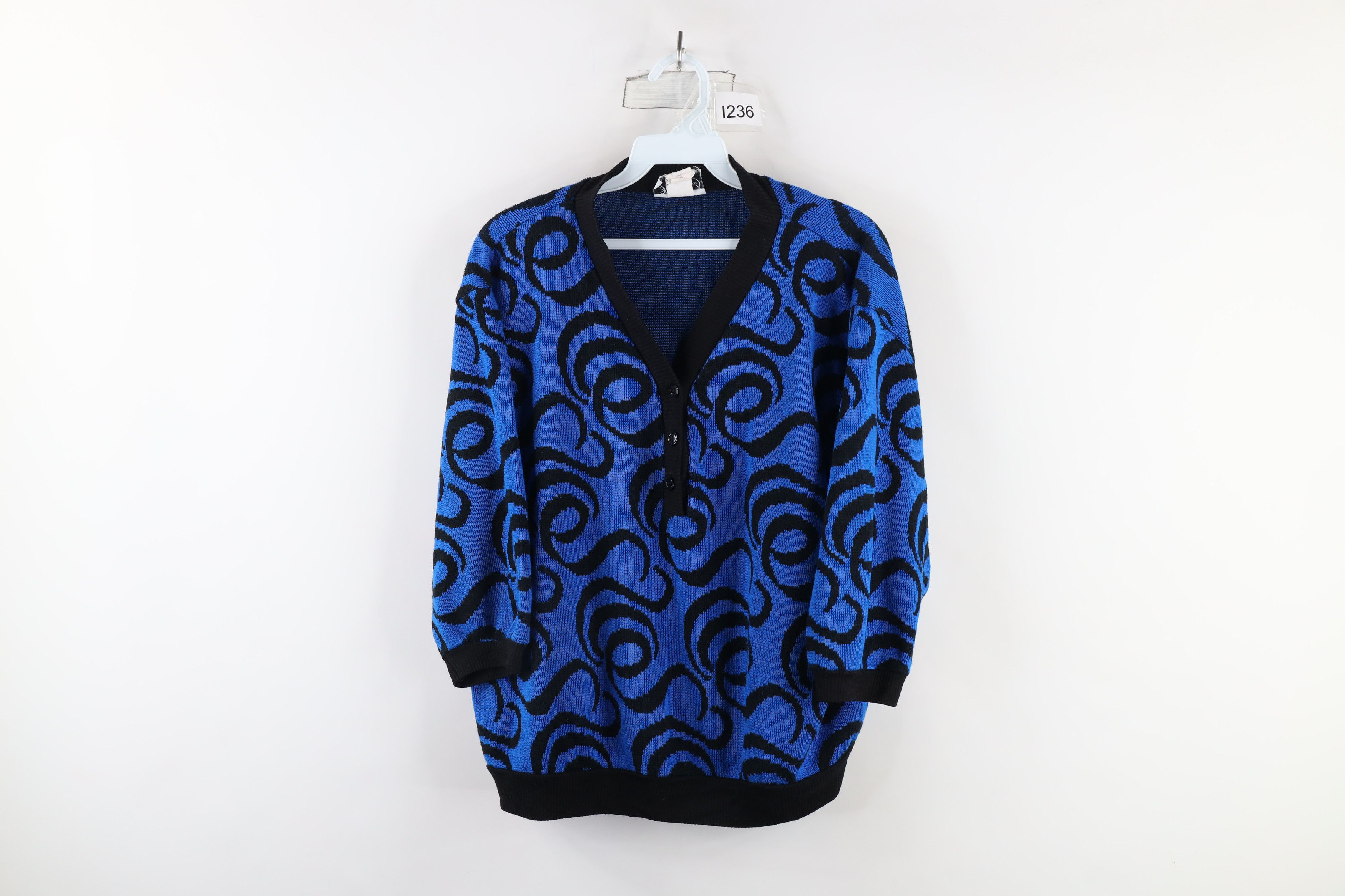 Vintage Vintage 90s Streetwear Half Sleeve Knit Henley Sweater USA Size L / US 10 / IT 46 - 1 Thumbnail