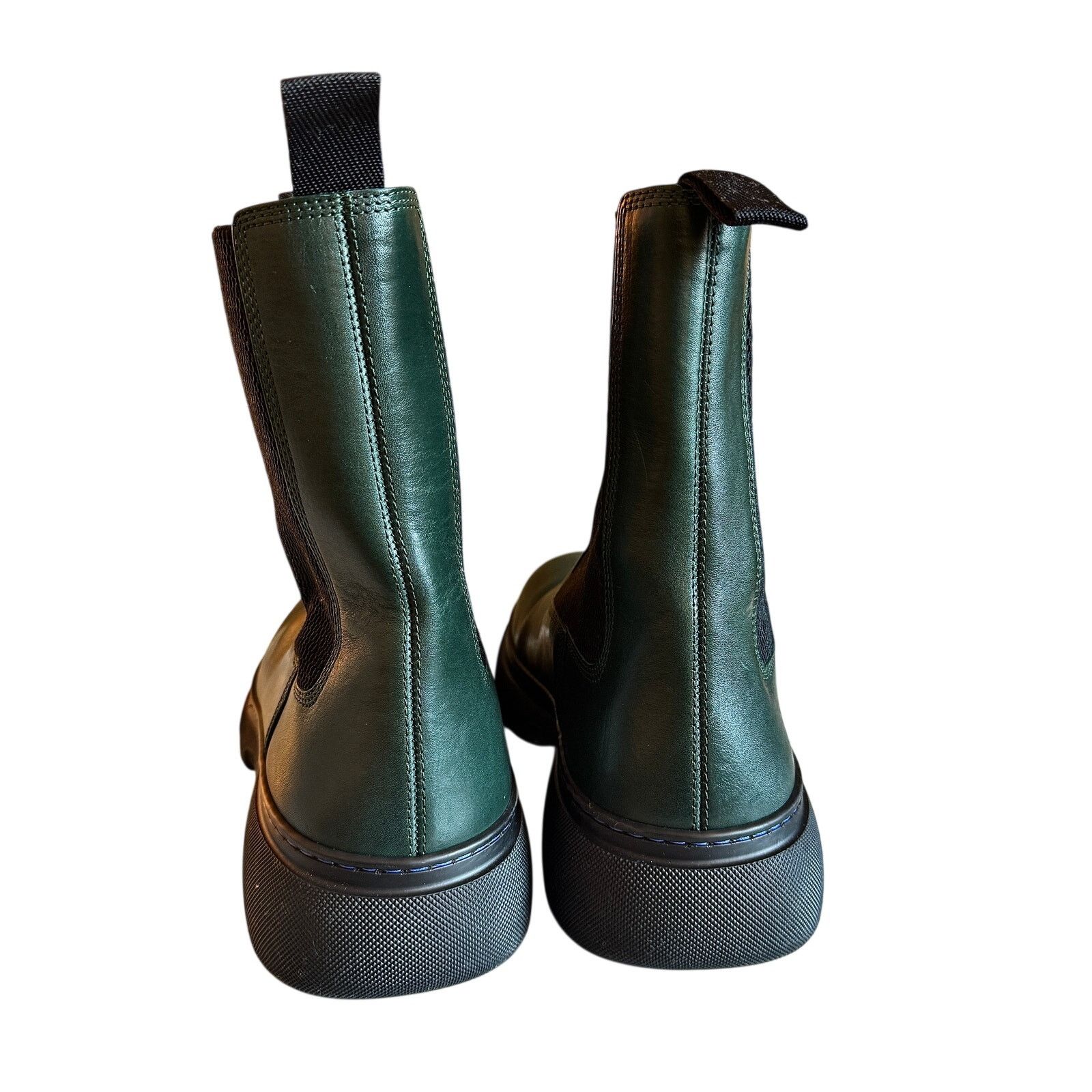 Burberry Burberry NWT Green/Black Women's Leather Chelsea Boots -46IT Size US 12 / IT 42 - 4 Thumbnail
