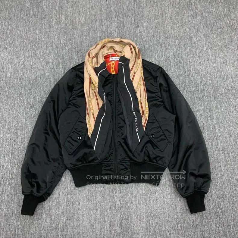 Balenciaga Balenciaga Black Scarf Flight Jacket Cotton Jacket Size US S / EU 44-46 / 1 - 1 Thumbnail