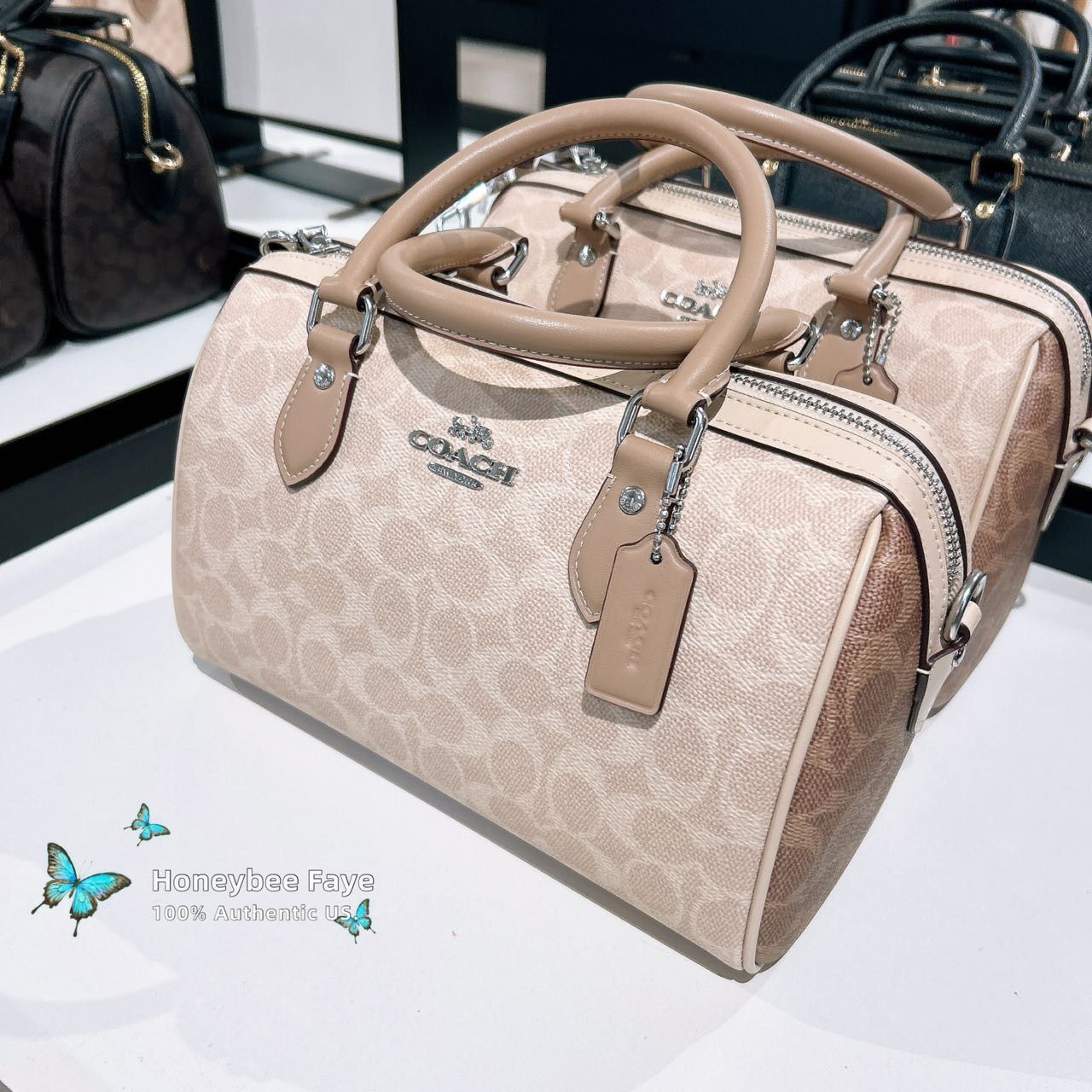 Coach Rowan Satchel Bag In Blocked Signature Canvas CW377 Size ONE SIZE - 4 Thumbnail