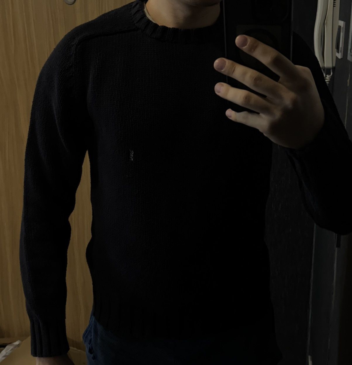 Yves Saint Laurent Heavy YSL Sweater Knit Thick Grey/black Paris Sweatshirt Size US S / EU 44-46 / 1 - 19 Thumbnail