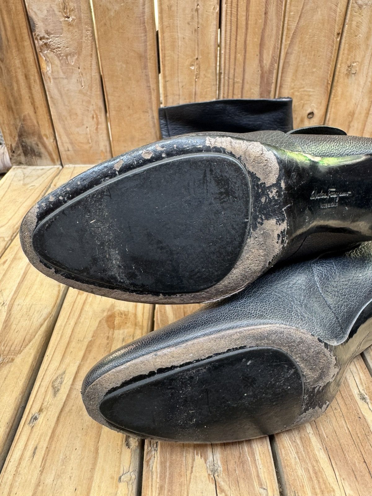 Salvatore Ferragamo Salvatore ferragamo black HI Leather heeled boots sz USA 7G Size US 7 / IT 37 - 11 Thumbnail