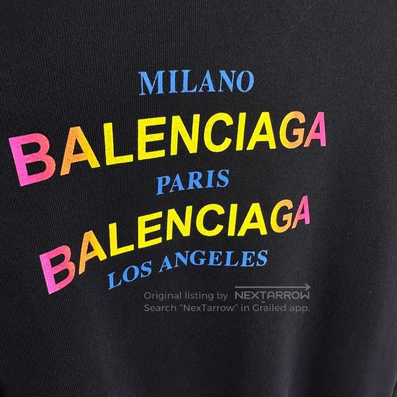 Balenciaga Balenciaga Sweatshirt with rainbow slogan, black Size US S / EU 44-46 / 1 - 4 Thumbnail