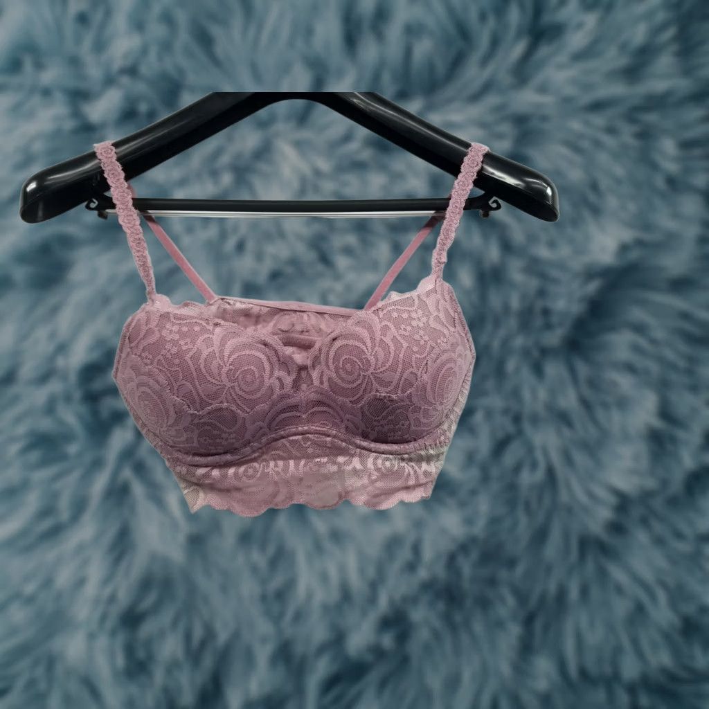 Victoria's Secret Victoria's Secret Pink Bralette Bra Underwired DD Cup S Purple Floral Boho Chic Adjustable Strap Back Closure Lightweight Vintage: No Girls Women Size ONE SIZE - 1 Thumbnail