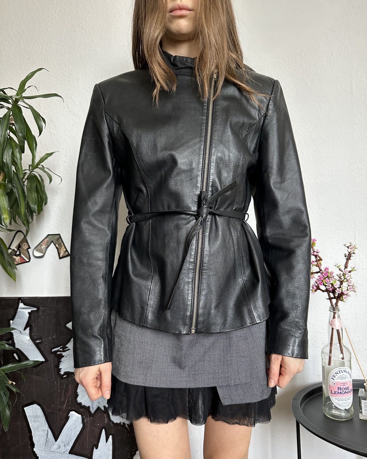Japanese Brand Vintage Genuine Leather Asymmetrical Zip Sheath Jacket Size L / US 10 / IT 46 - 7 Thumbnail