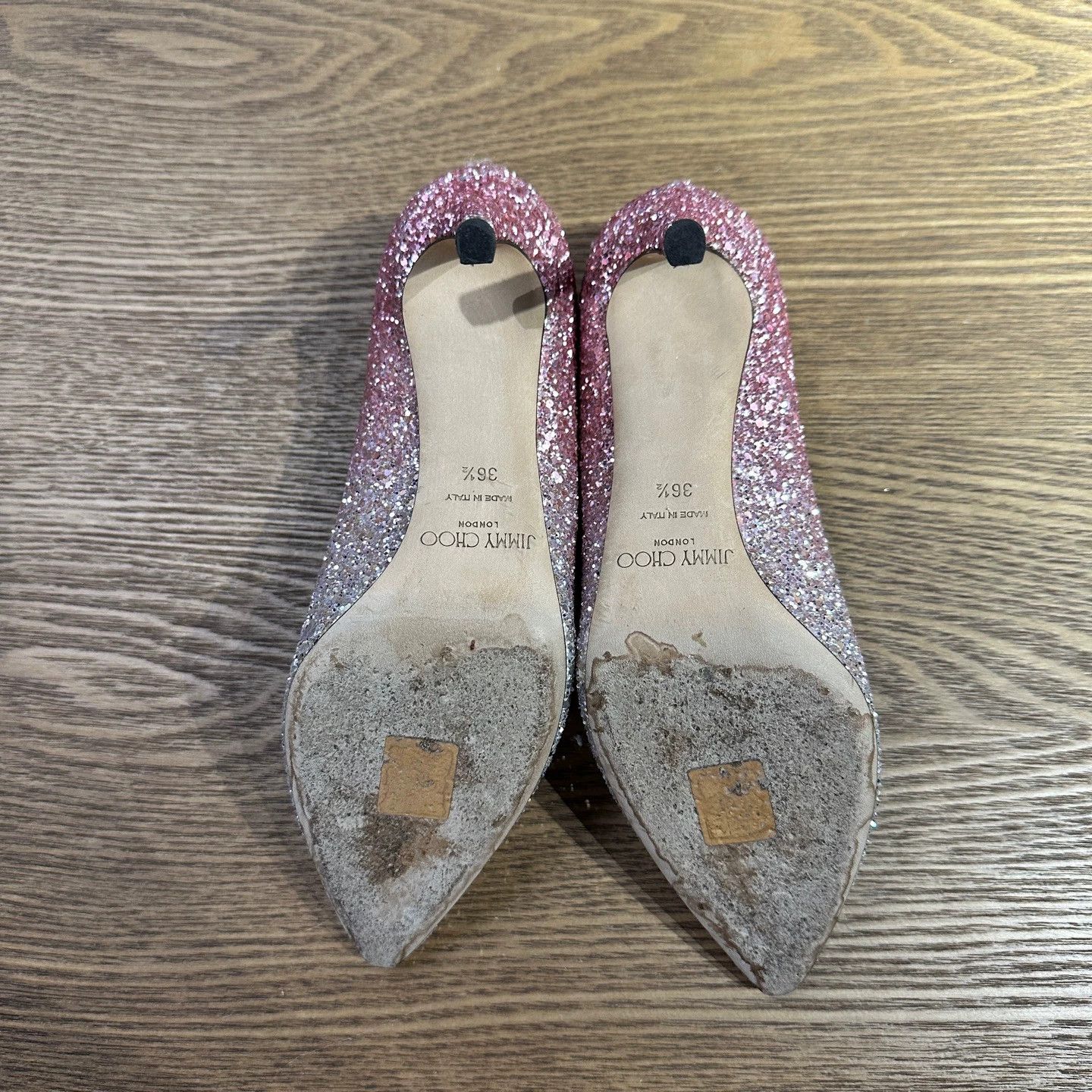 Jimmy Choo Jimmy Choo mar669 silver glitter heels 36.5 Size US 6 / IT 36 - 7 Thumbnail