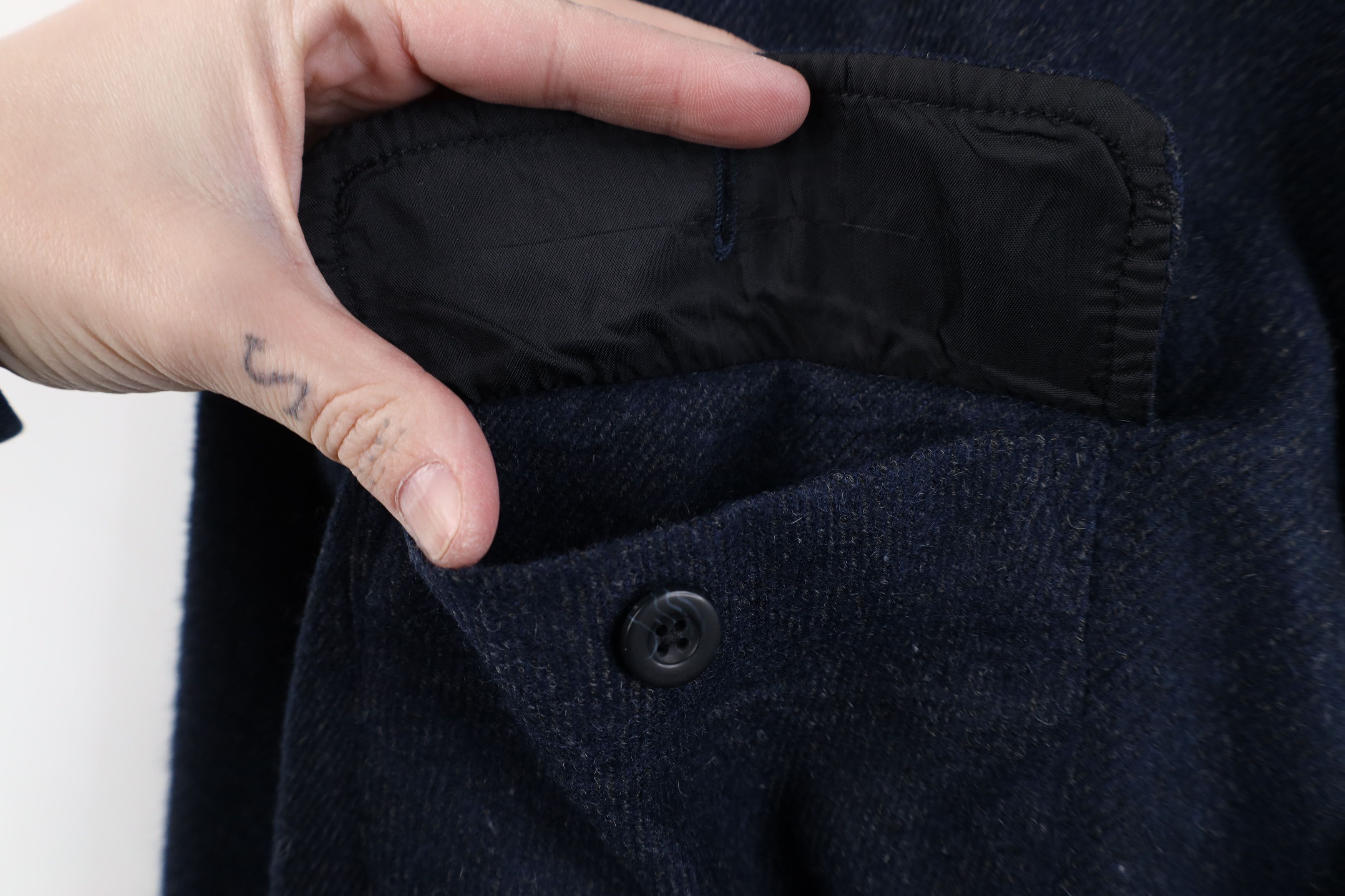 Vintage Vintage 90s Streetwear Wool Blend CPO Button Shirt Blue Size US M / EU 48-50 / 2 - 4 Thumbnail