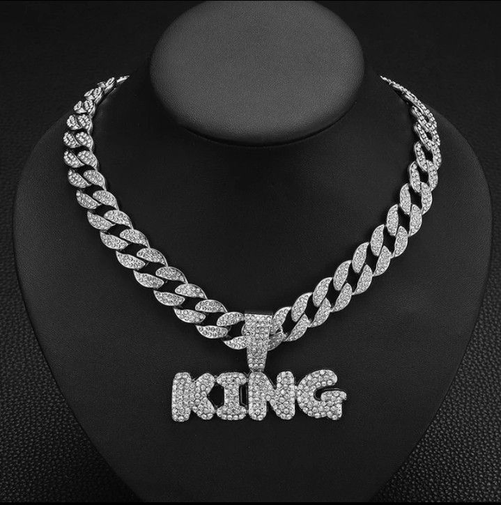 Other Cuban chain with alloy and rhinestones Size ONE SIZE - 1 Thumbnail