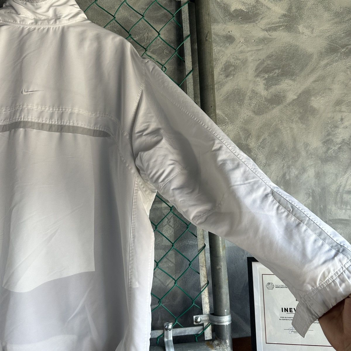 Nike × Vintage VTG Y2K Nike White Full Zip Jacket Fleece Lined Coat Swoosh Size US XXL / EU 58 / 5 - 16 Thumbnail
