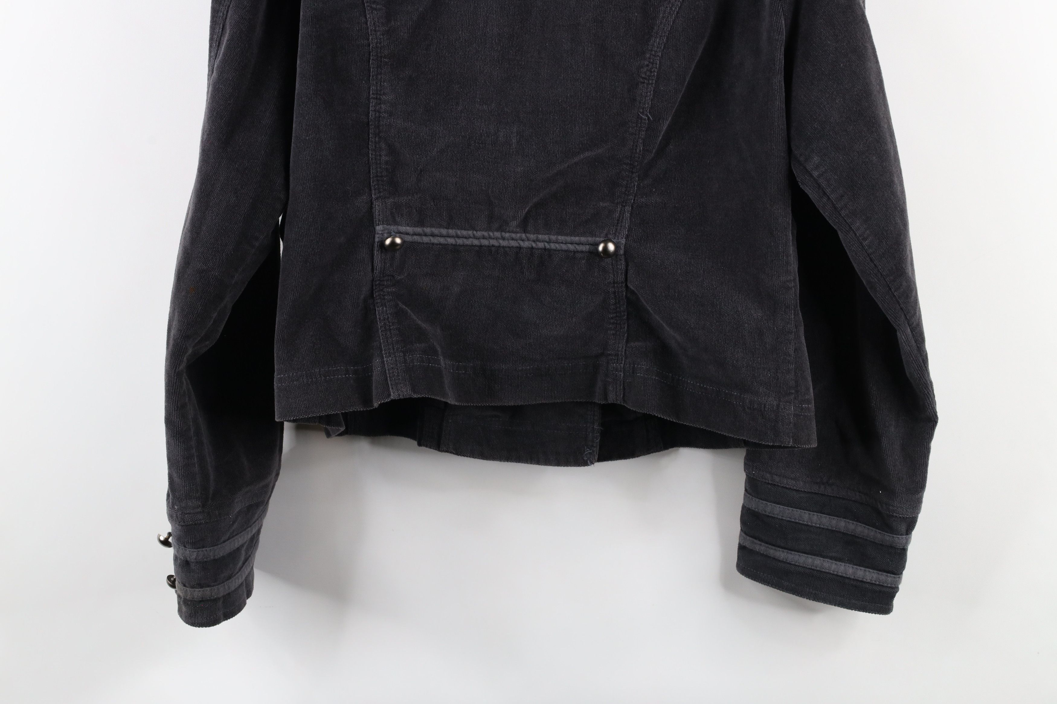 Vintage Vintage 90s Streetwear Corduroy Velour Military Jacket Gray Size US S / EU 44-46 / 1 - 13 Thumbnail