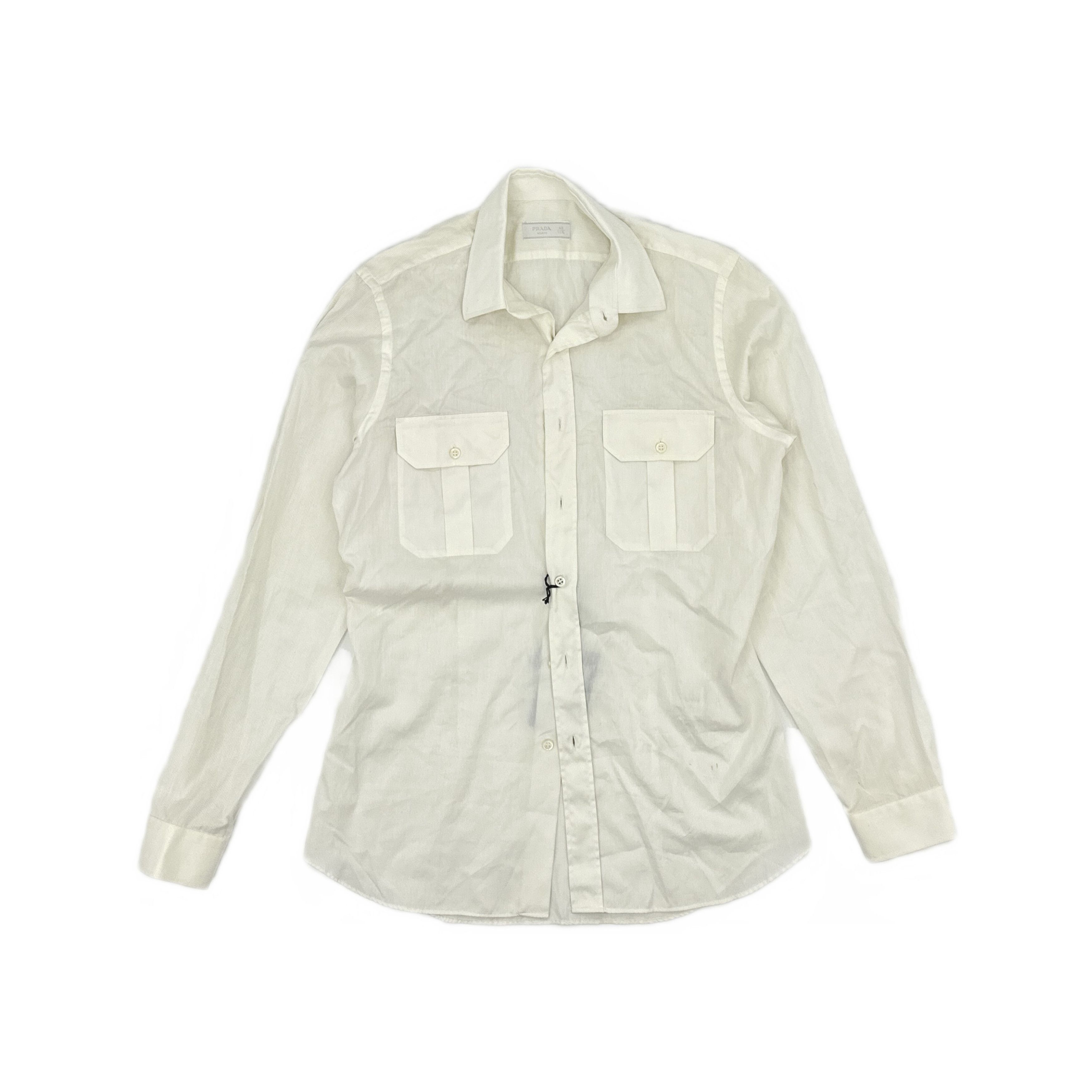 Prada Prada White Button Up Shirt Size M Size US XXS / EU 40 - 1 Thumbnail