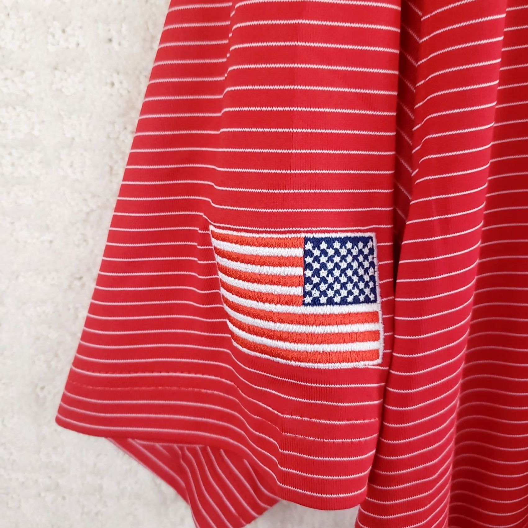 Vintage Cutter and Buck Polo Shirt Men XL Red Striped Short Sleeve Logo Flag Dataw Isl Shirt Size US XL / EU 56 / 4 - 7 Thumbnail