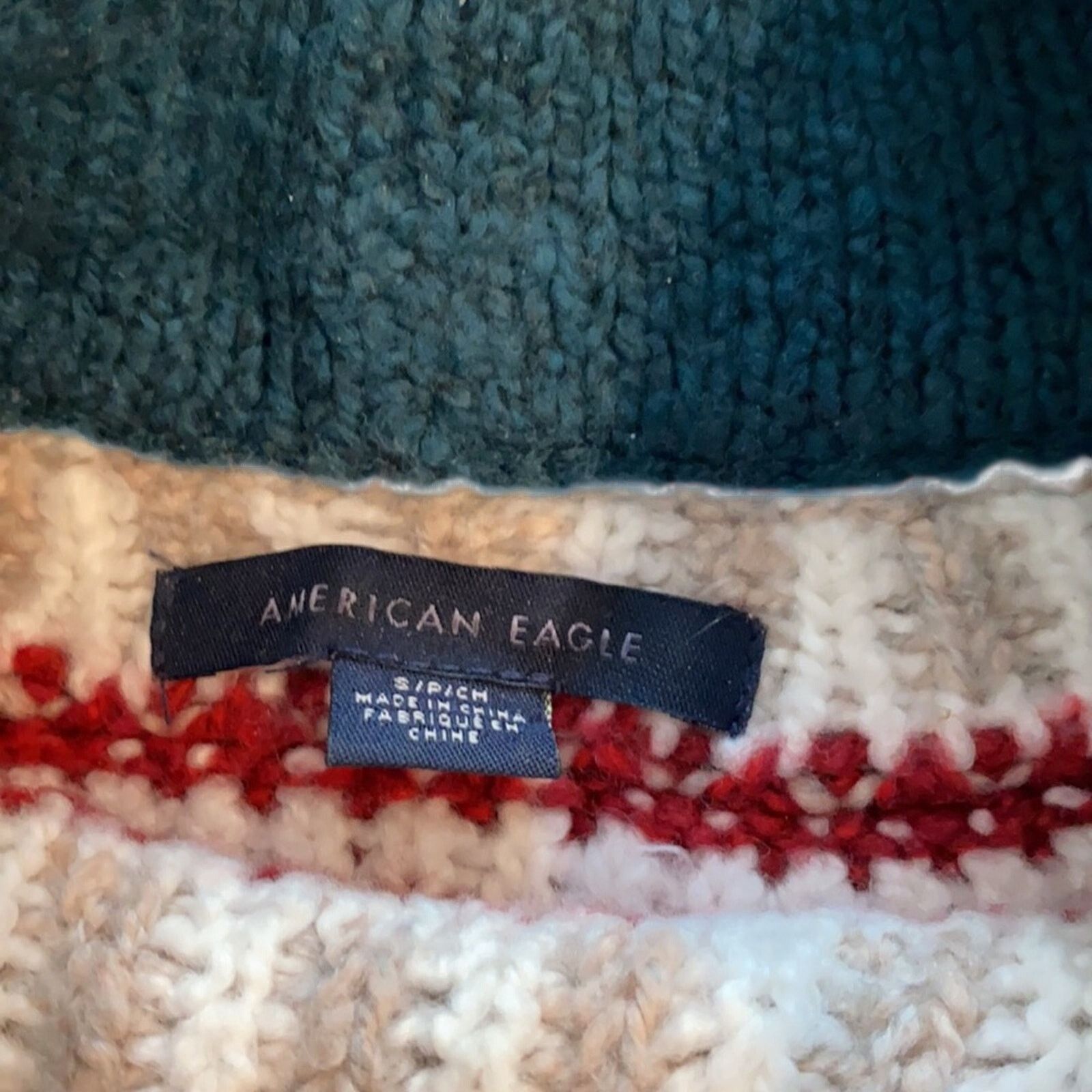 American Eagle Outfitters American Eagle fair isle mock neck plush sweater retro sz S Size S / US 4 / IT 40 - 5 Thumbnail