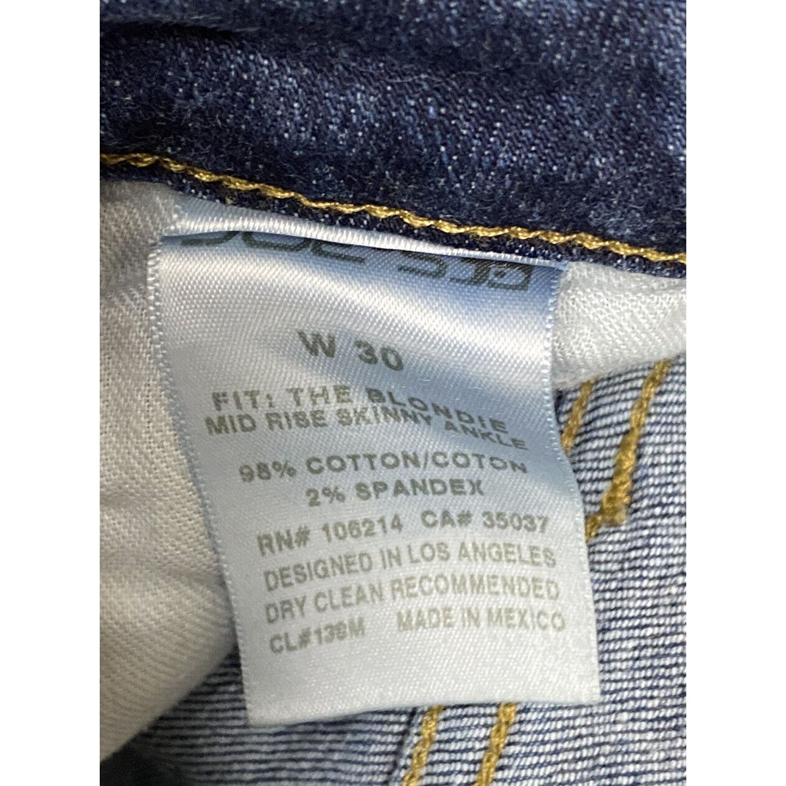 Joe's Joe's Jeans Mid Rise Asymmetrical Fray Hem Skinny Jeans Size 30" / US 8 / IT 44 - 3 Thumbnail