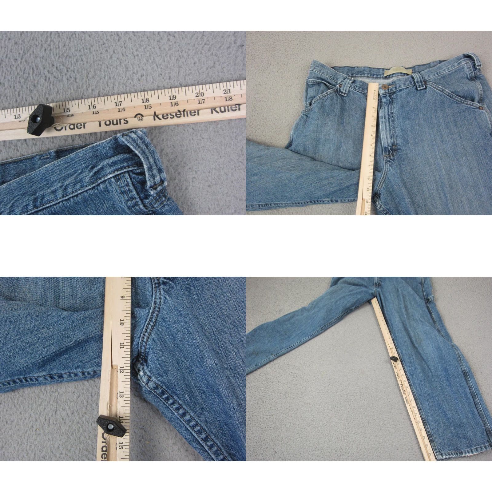 Lee VINTAGE Lee Jeans Mens 38x30 Denim 5-Pocket Straight Blue Regular Waist Carpenter Workwear 80s 90s Size US 38 / EU 54 - 9 Thumbnail