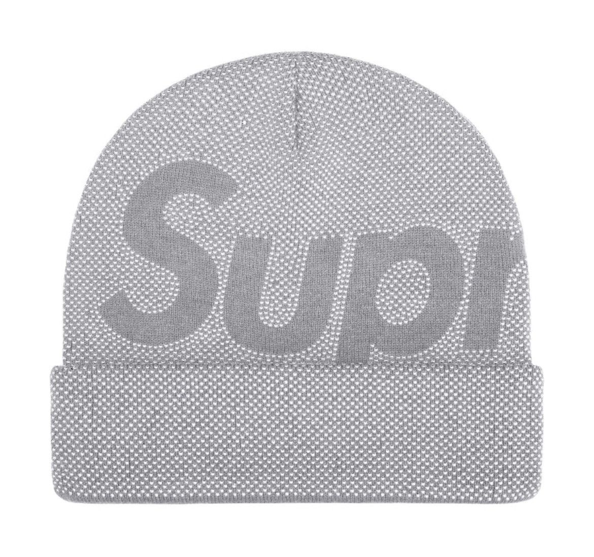 Supreme Supreme Studded Knockout Big Logo Beanie Gray Size ONE SIZE - 1 Thumbnail