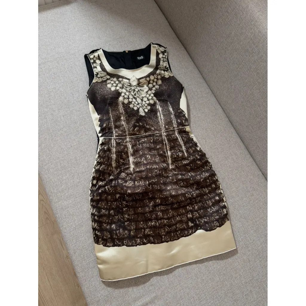 Dolce & Gabbana Dolce & Gabbana Brown Sheath Sleeveless Mini Dress Size IT40 Size M / US 6-8 / IT 42-44 - 3 Thumbnail