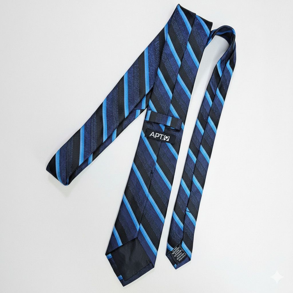 Apt. 9 Apt. 9 58x2.5" Tie Metallic Blue Black Diagonal Stripe Narro Size ONE SIZE - 6 Thumbnail