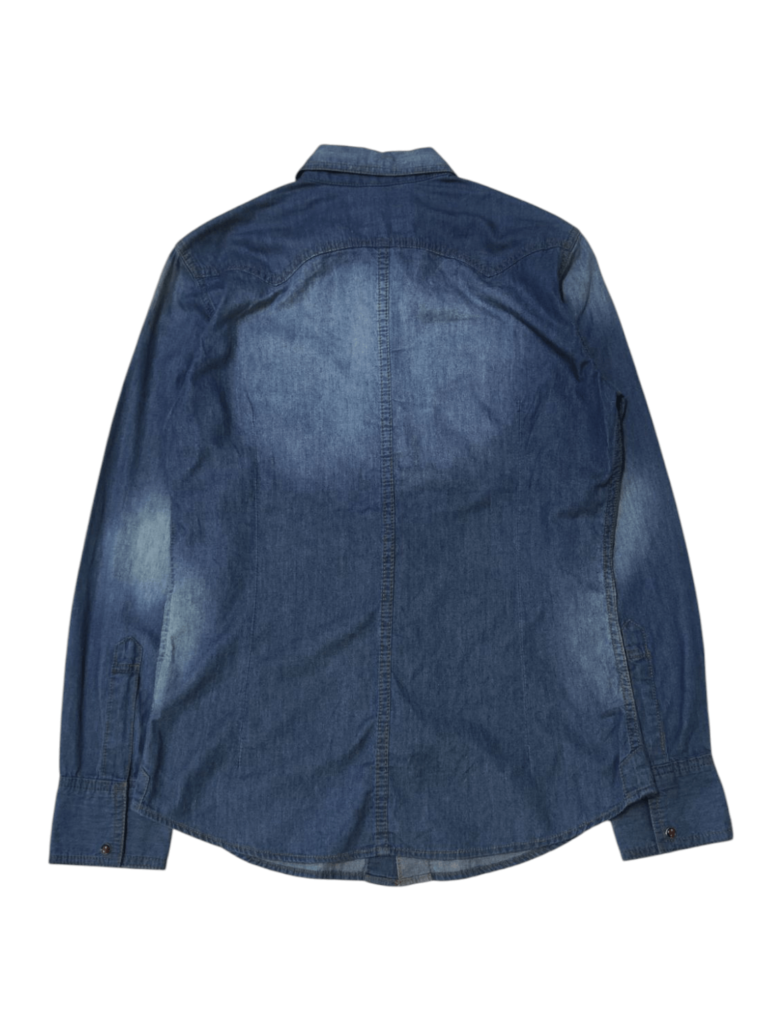 20471120 × If Six Was Nine 291295=HOMME Zip-Up Denim Shirt Size M / US 6-8 / IT 42-44 - 6 Thumbnail