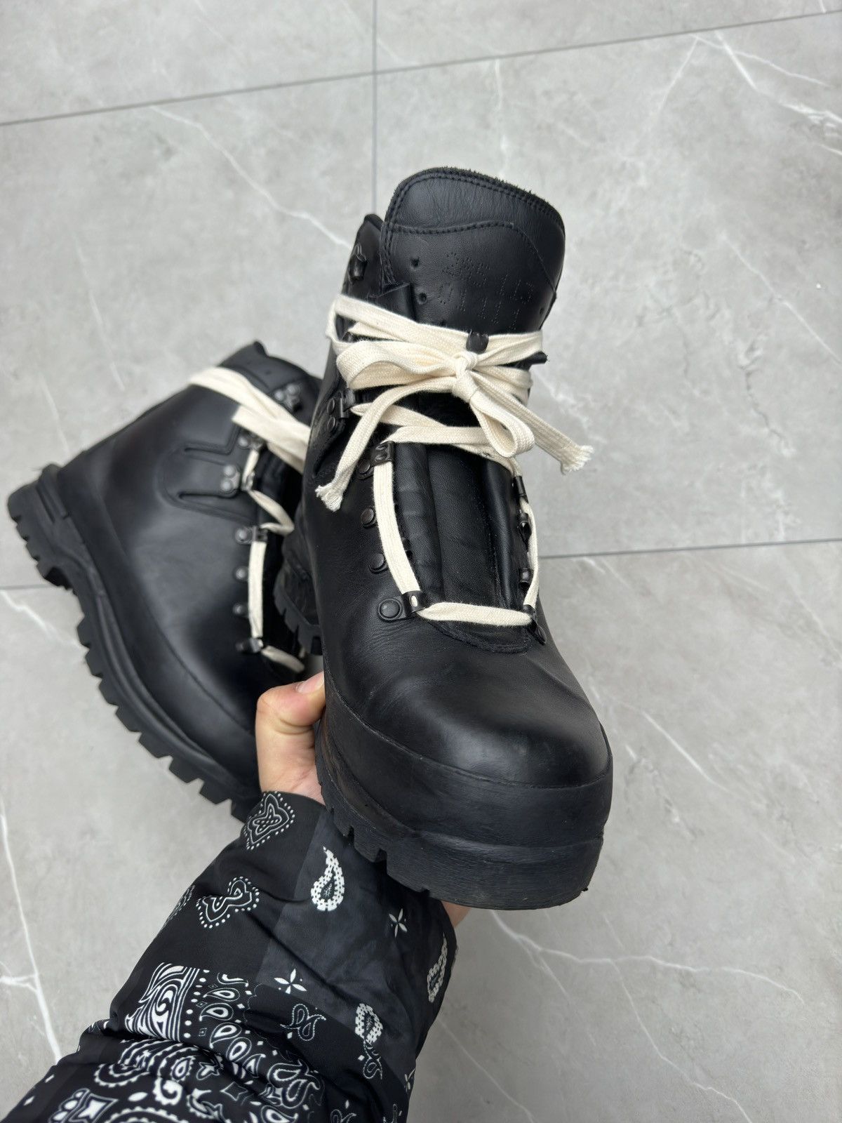 Vintage 1970s Vintage Military Black Leather Combat Boots Size US 10 / EU 43 - 10 Thumbnail
