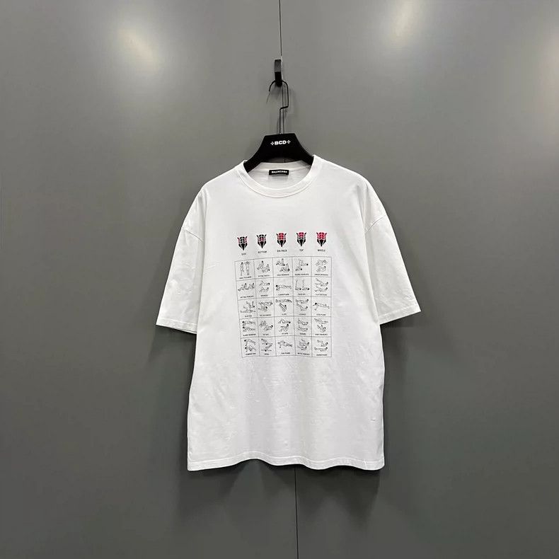 Balenciaga Balenciaga White Pattern Print Short Sleeve Size US L / EU 52-54 / 3 - 1 Thumbnail