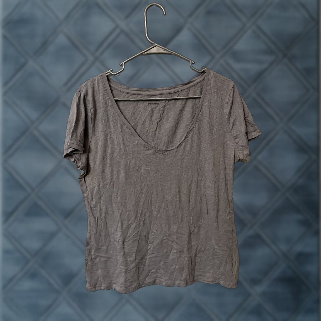 Vintage WOMENS New York & Company T Shirt SIZE Large Solid Gray City Heart L Womens Size L / US 10 / IT 46 - 1 Thumbnail