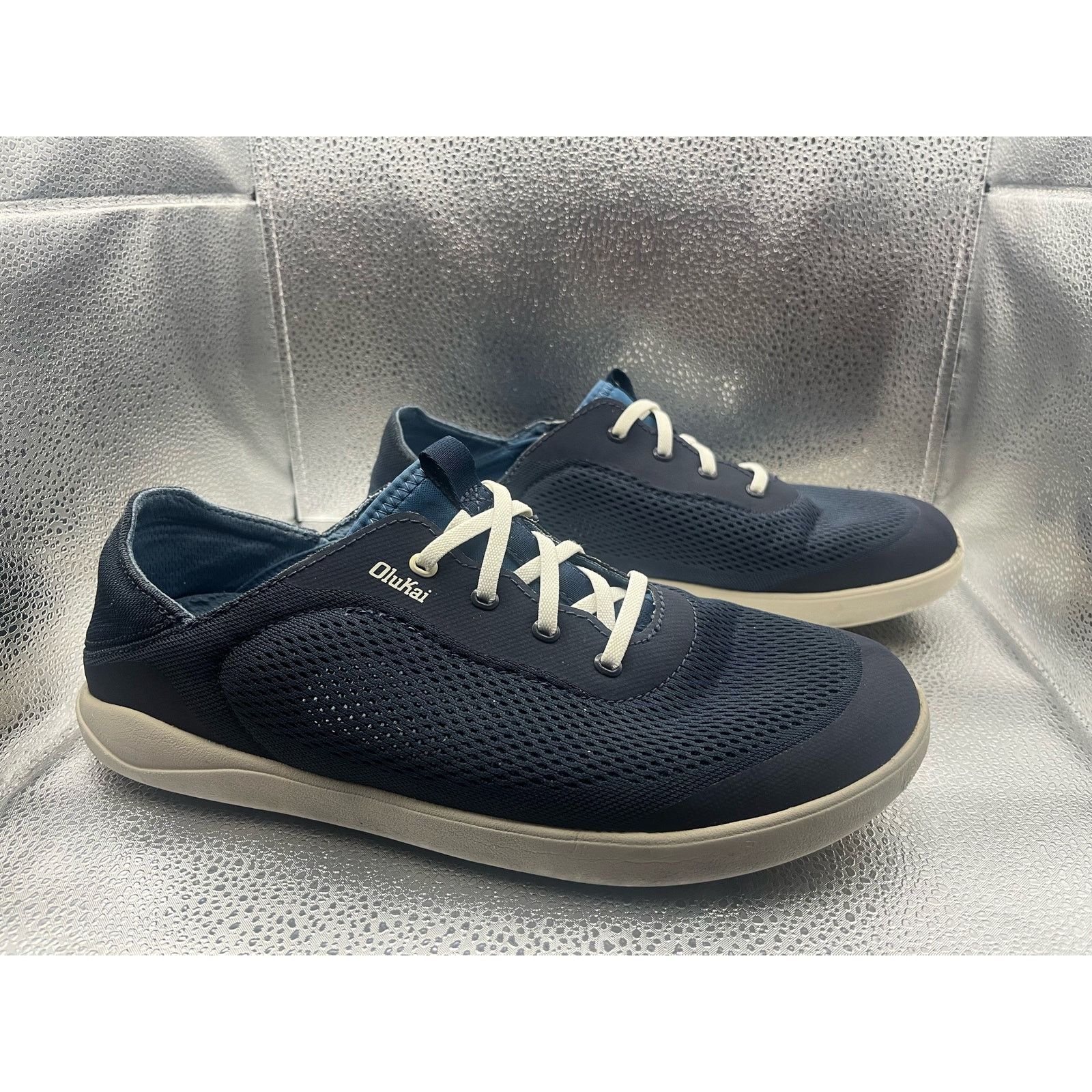 Olukai Olukai Mens Moku Pae Lace Up Shoe in Trench Blue/Off White Size US 10.5 / EU 43-44 - 3 Thumbnail