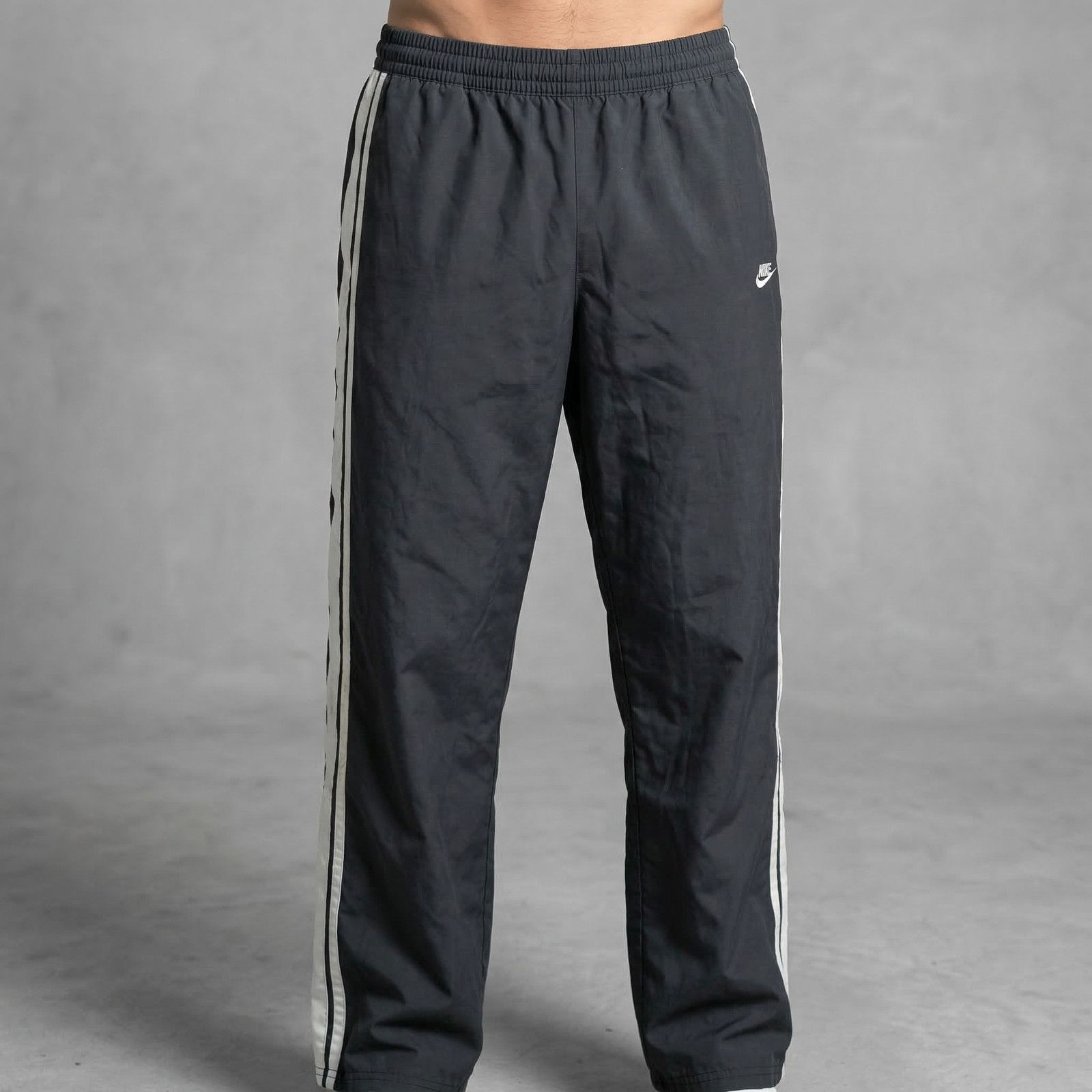Nike Nike Women's Track Pants Black White Side Stripe Pockets M Size 29" - 1 Thumbnail