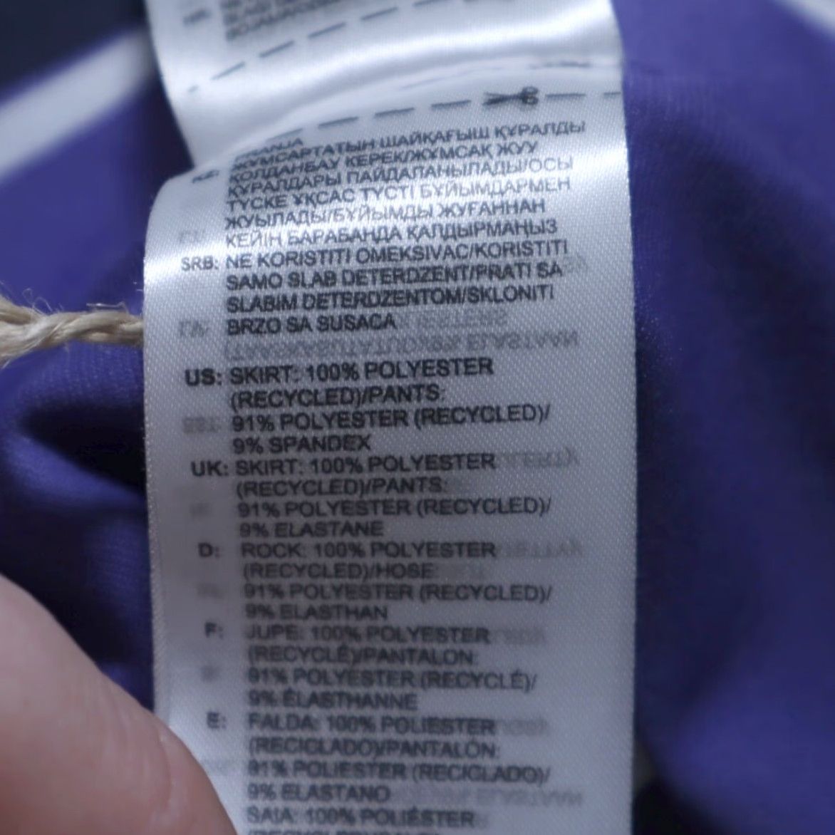 Adidas Adidas Aeroready Club Tennis Skirt Purple Women's XL Polyester Knit Size 40" / US 18 - 6 Thumbnail