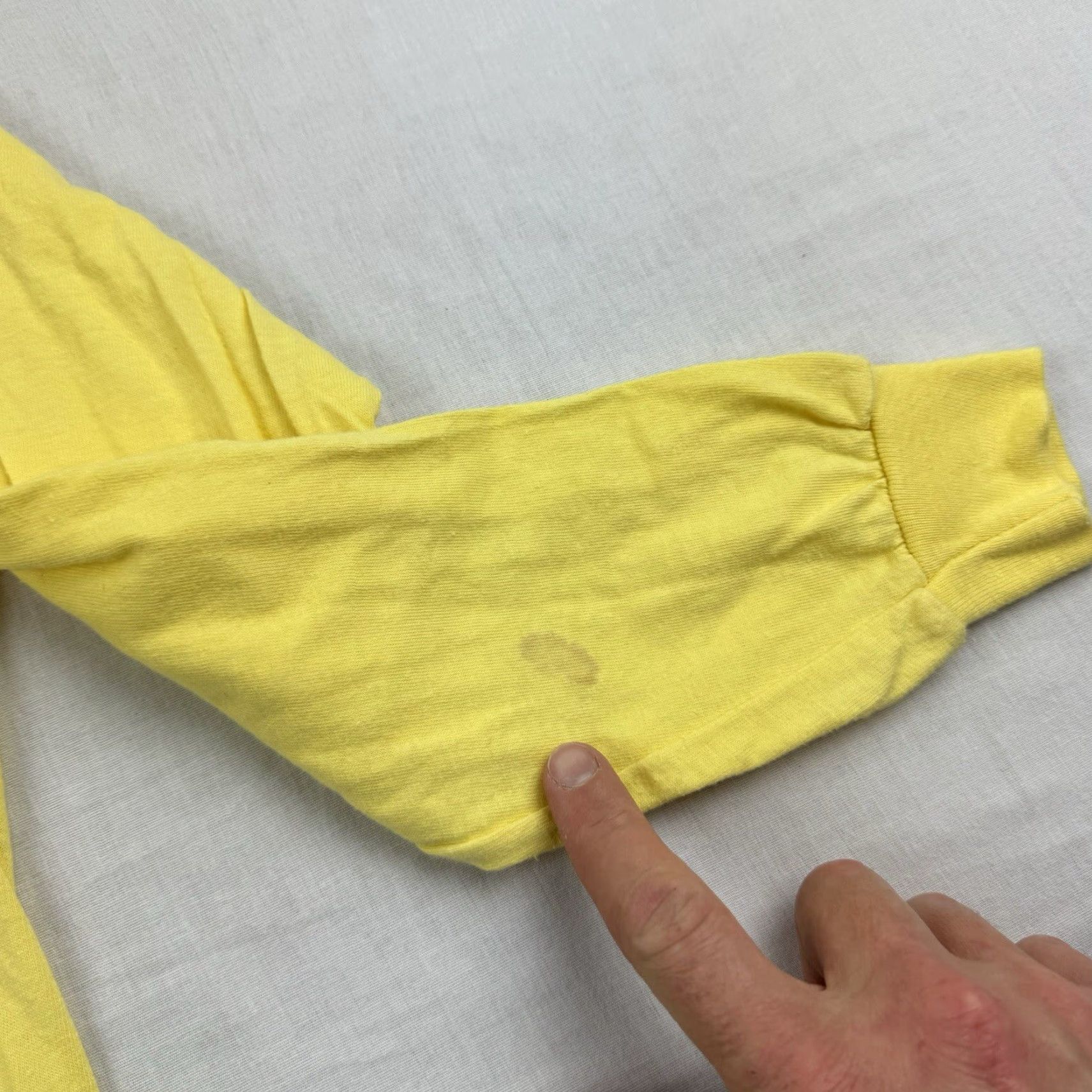 Vintage VINTAGE Stedman T-Shirt Adult Medium Yellow USA 80s Long Sleeve Crew Neck Shirt Mens Size US M / EU 48-50 / 2 - 6 Thumbnail