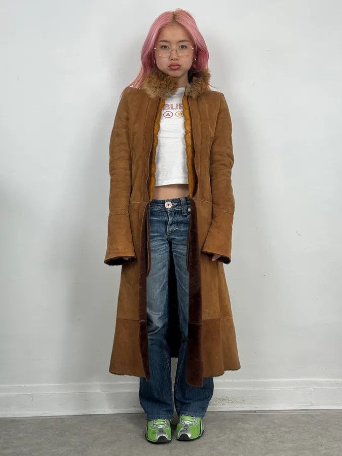 Roberto Cavalli 2000s Roberto Cavalli Royal Leather Long Camel Coat Size M / US 6-8 / IT 42-44 - 2 Thumbnail