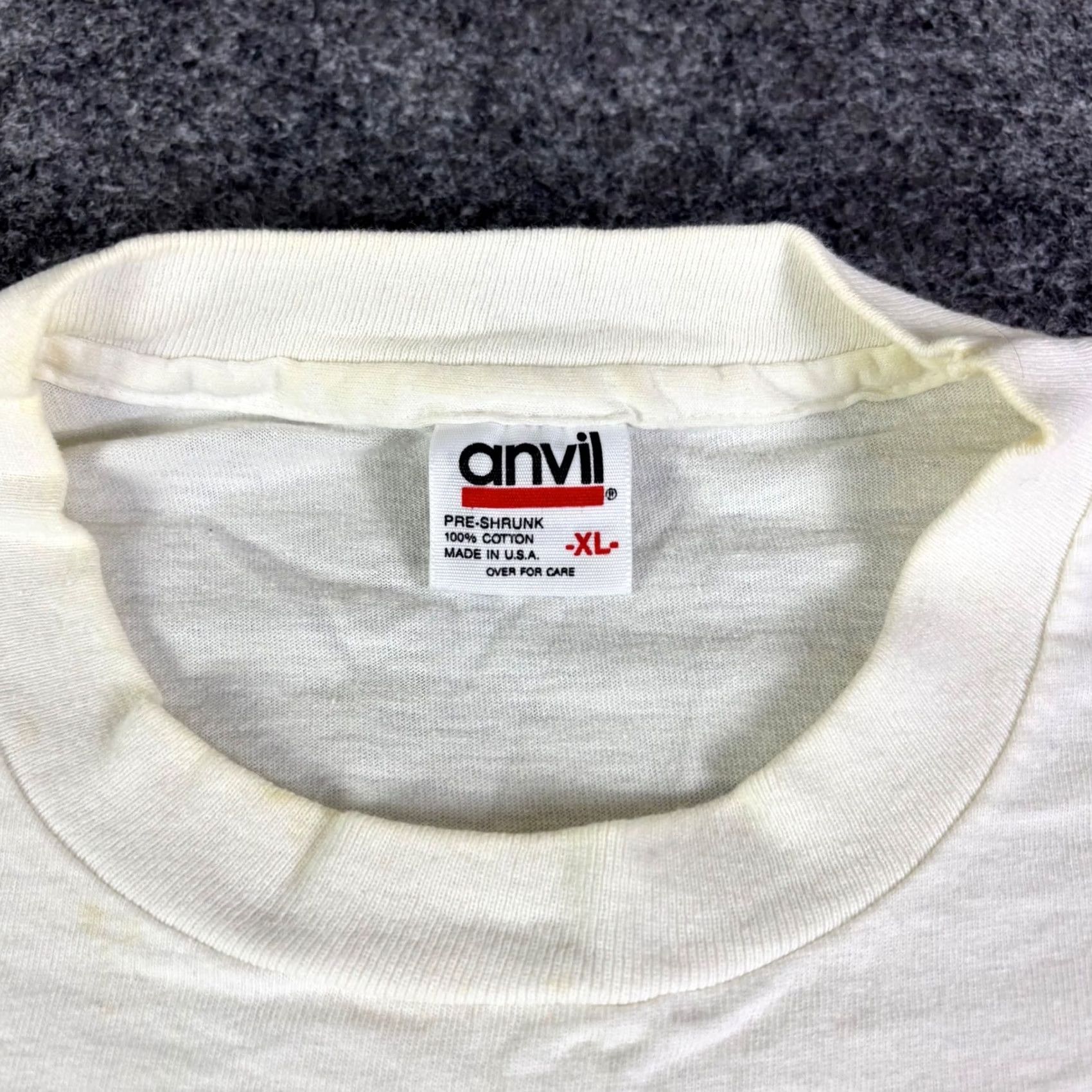 Anvil VINTAGE Anvil Shirt XL White Conch Shell T Shirt 90s Men Size US XL / EU 56 / 4 - 3 Thumbnail