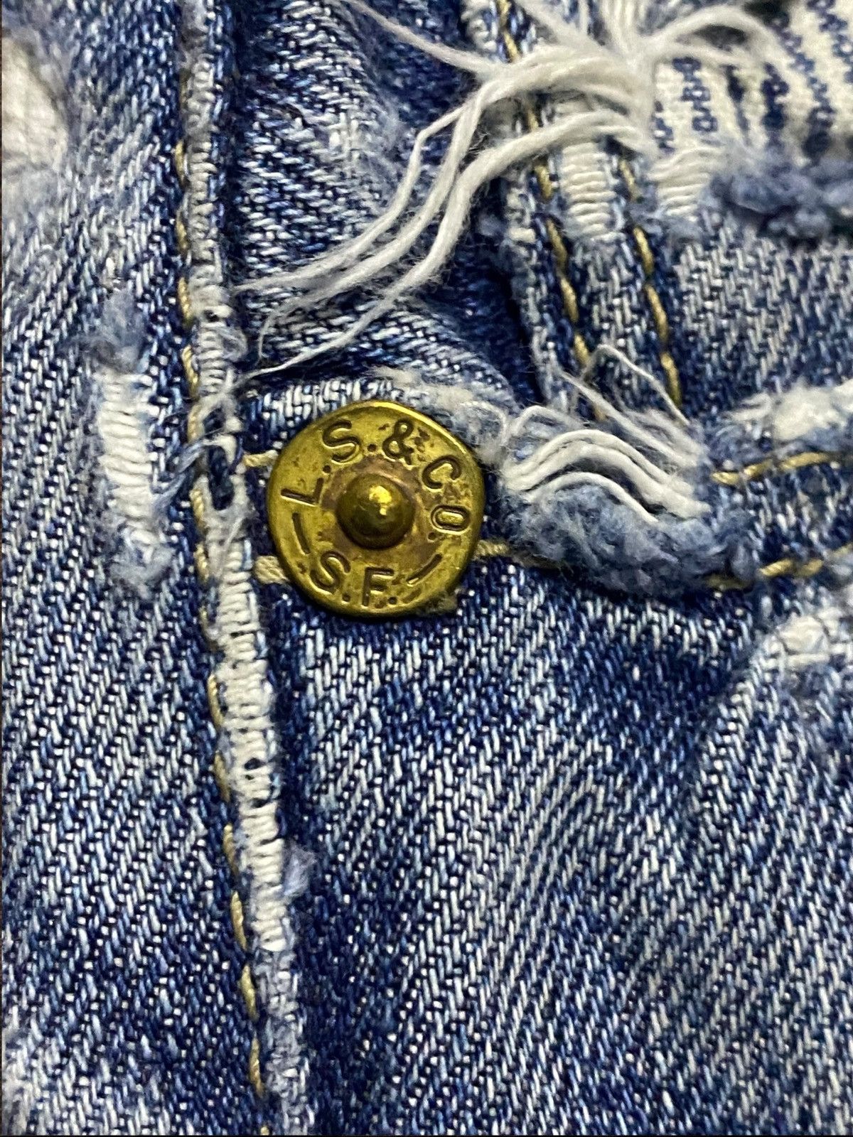 Levi's Vintage Levis 505 Ripped Patches Slim Straight Jeans Size US 30 / EU 46 - 12 Thumbnail