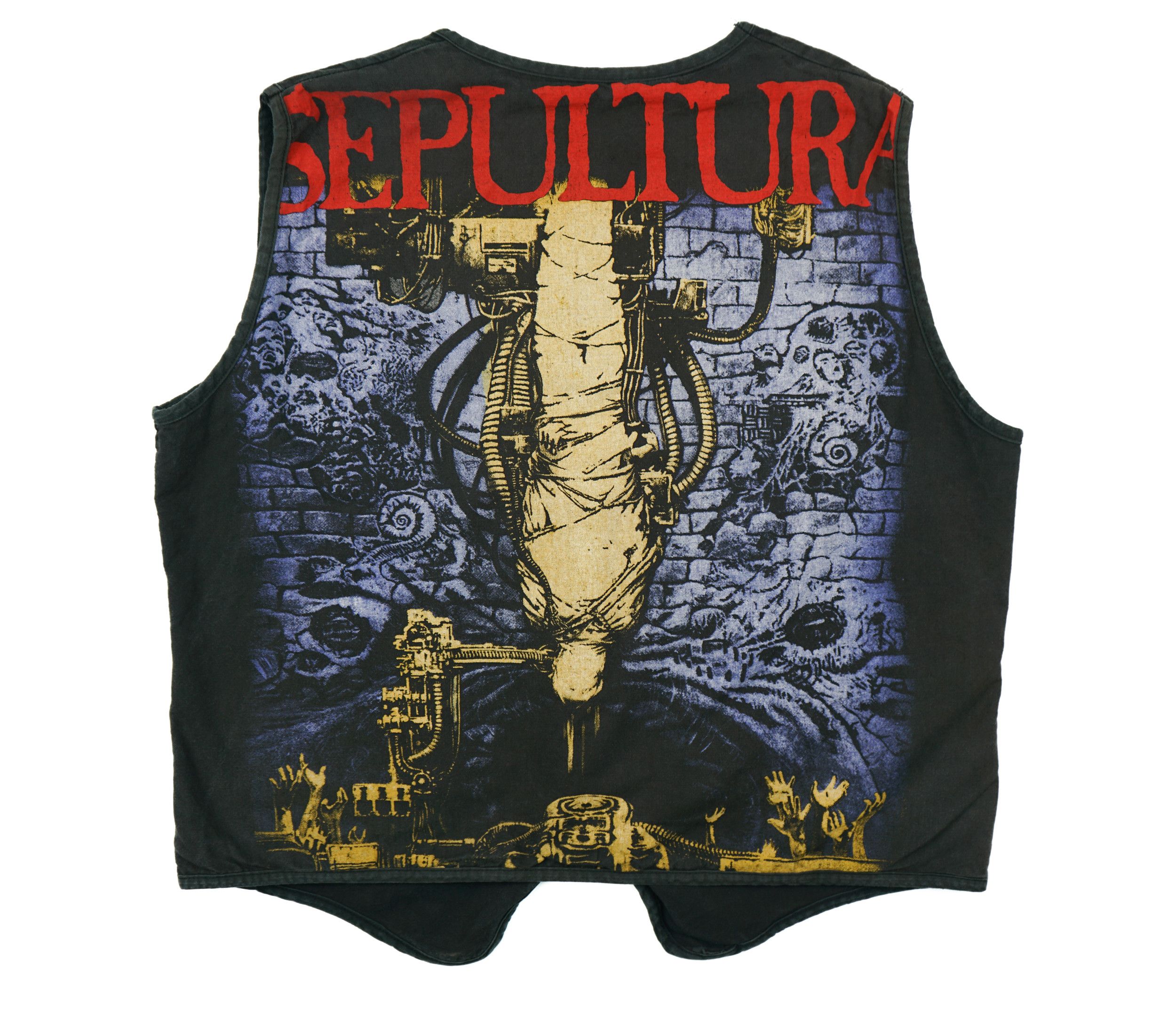 Band Tees × Vintage Vintage 1990s Sepultura Battle Vest Size US M / EU 48-50 / 2 - 1 Thumbnail
