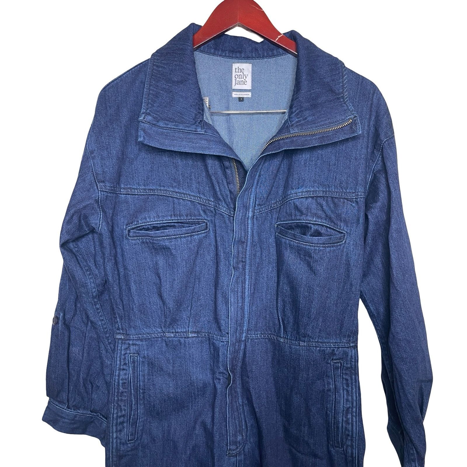 Other The Only Jane Boiler Suit Blue Denim Long Sleeve Jumpsuit 6 Size 28" / US 6 / IT 42 - 6 Thumbnail
