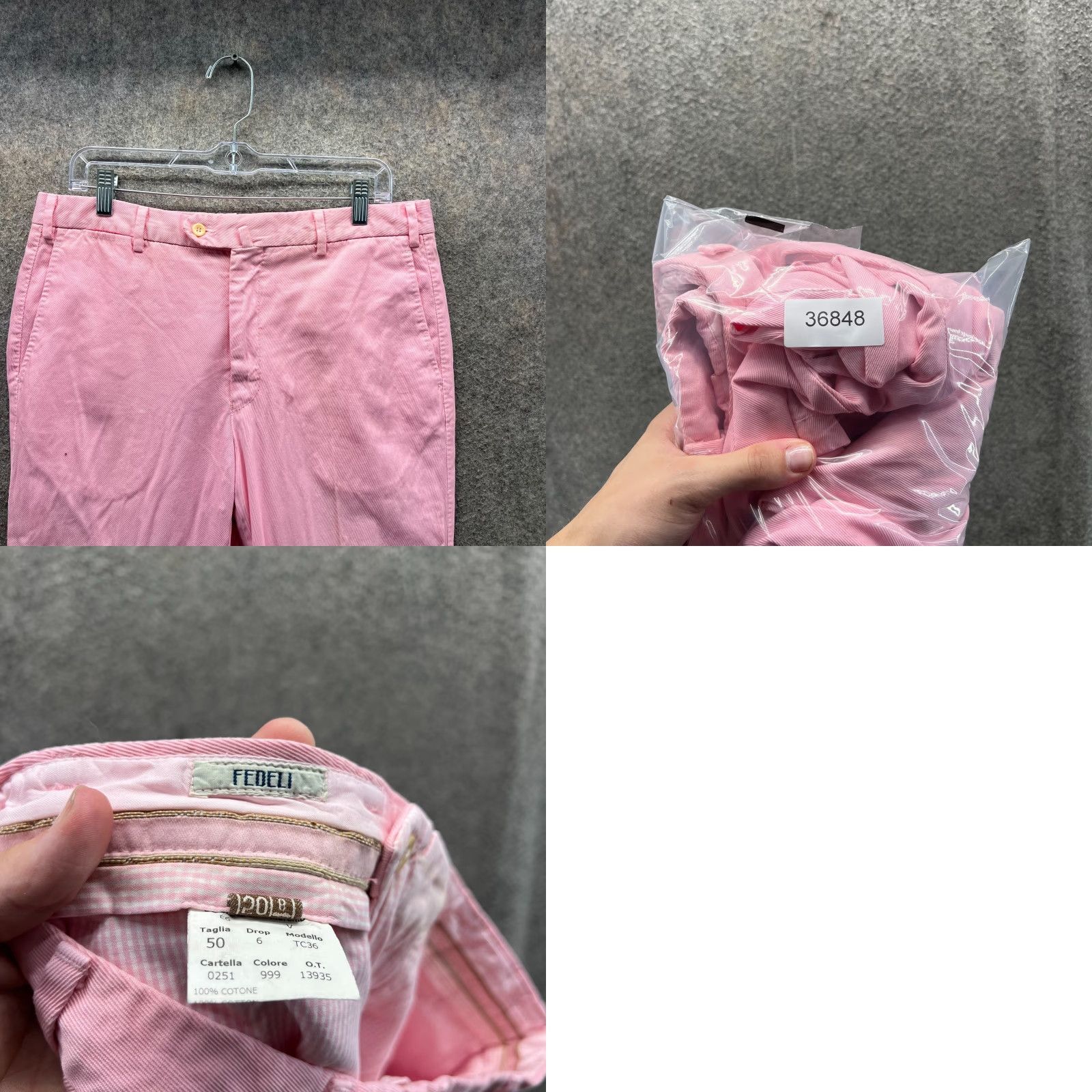 Fedeli Fedeli Pants Womens 34 Pink Cotton Chino Slim Fit Made in Italy Luxury 54 EU Size 24" / US 00 / IT 34 - 8 Thumbnail