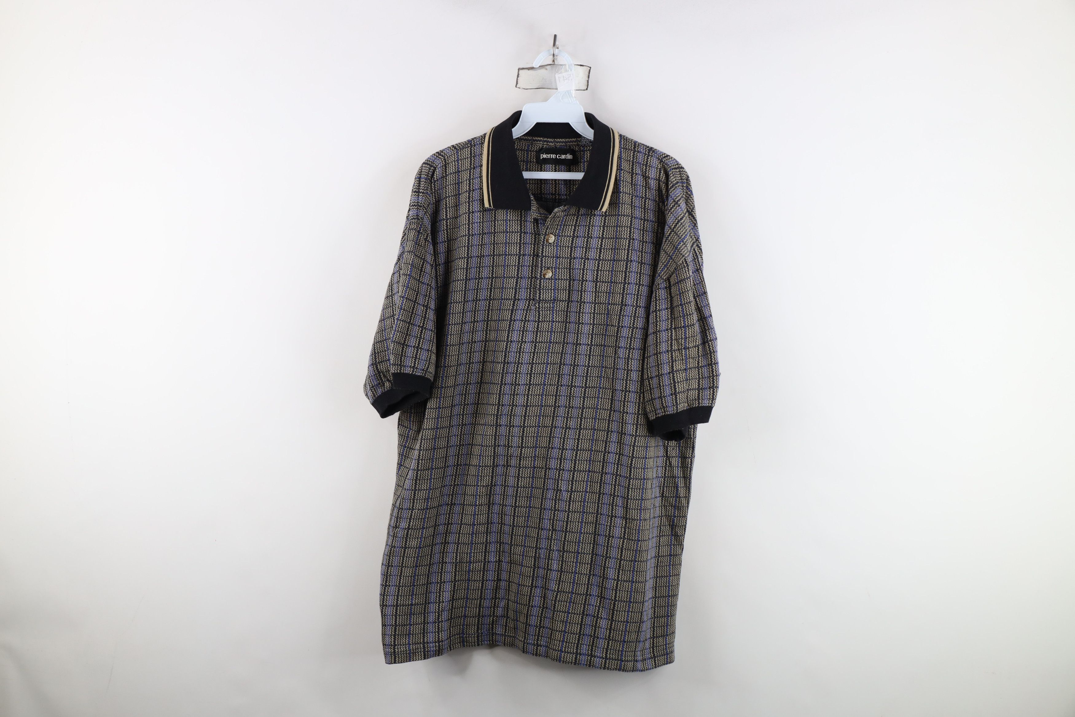 Pierre Cardin Vintage 90s Pierre Cardin Wavy Knit Collared Golf Polo Shirt Size US L / EU 52-54 / 3 - 1 Thumbnail