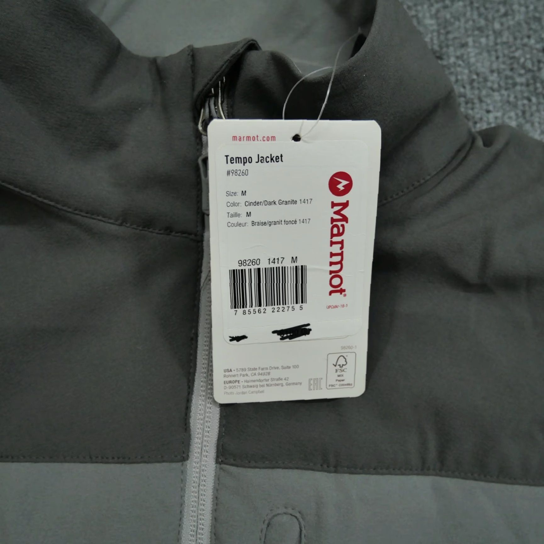 Marmot Marmot Jacket Mens M Grey Full Zip Tempo M3 Outdoors Casual Size US M / EU 48-50 / 2 - 4 Thumbnail