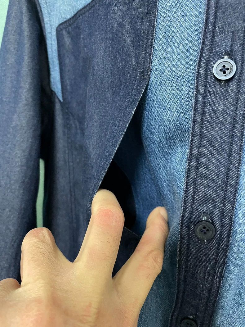 Givenchy Givenchy Denim Shirt, Dual-color Denim Patchwork Size US L / EU 52-54 / 3 - 3 Thumbnail