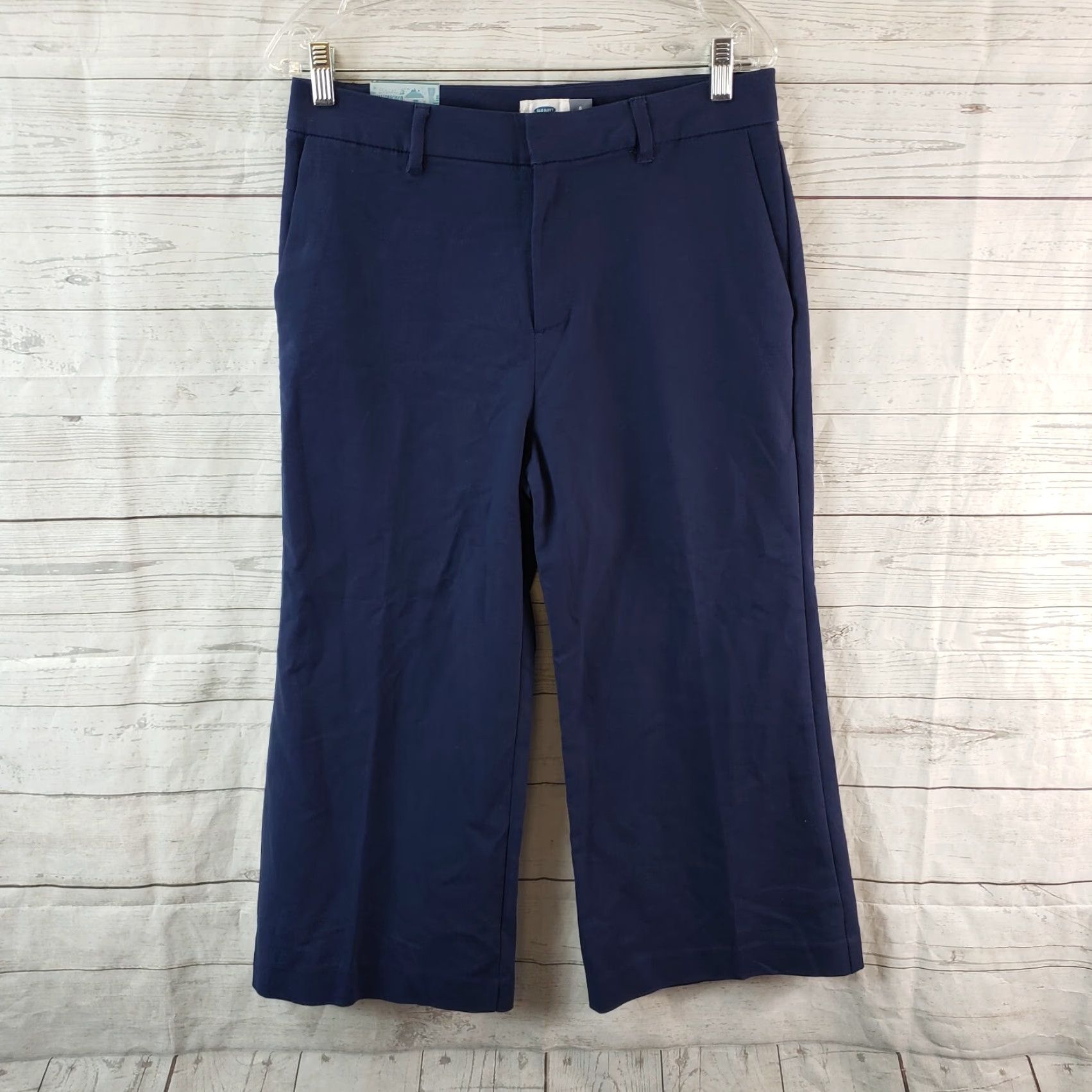 Old Navy Old Navy Womens Wide Leg Crop Pants Sz 8 Blue High Rise Cotton Blend Pants Womens Wide Leg Crop Blue 8 Cotton Blend High Rise Size 30" / US 8 / IT 44 - 2 Thumbnail