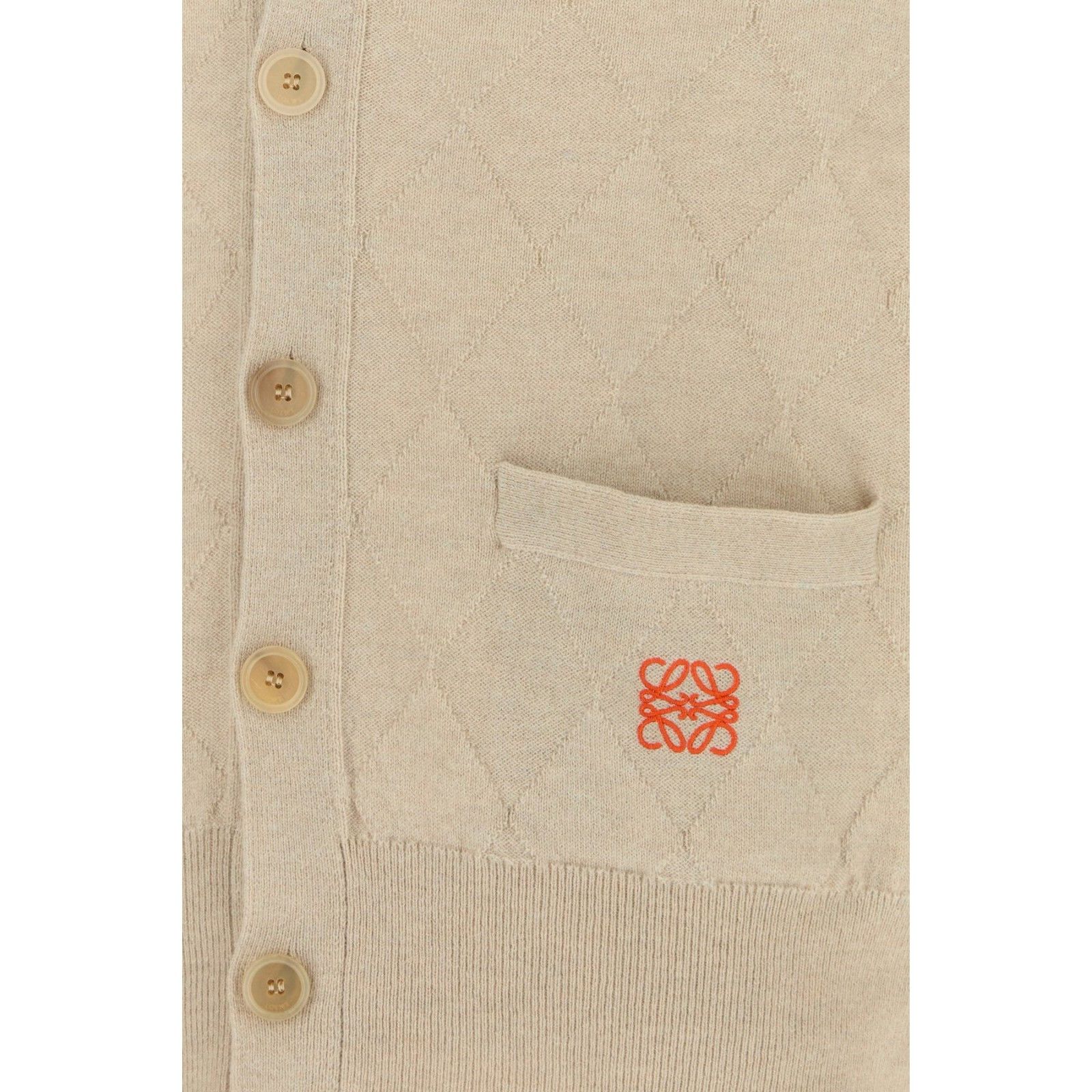 Loewe LOEWE Sand Wool Blend Cardigan New & Authentic (Men's size:L Size US L / EU 52-54 / 3 - 3 Thumbnail