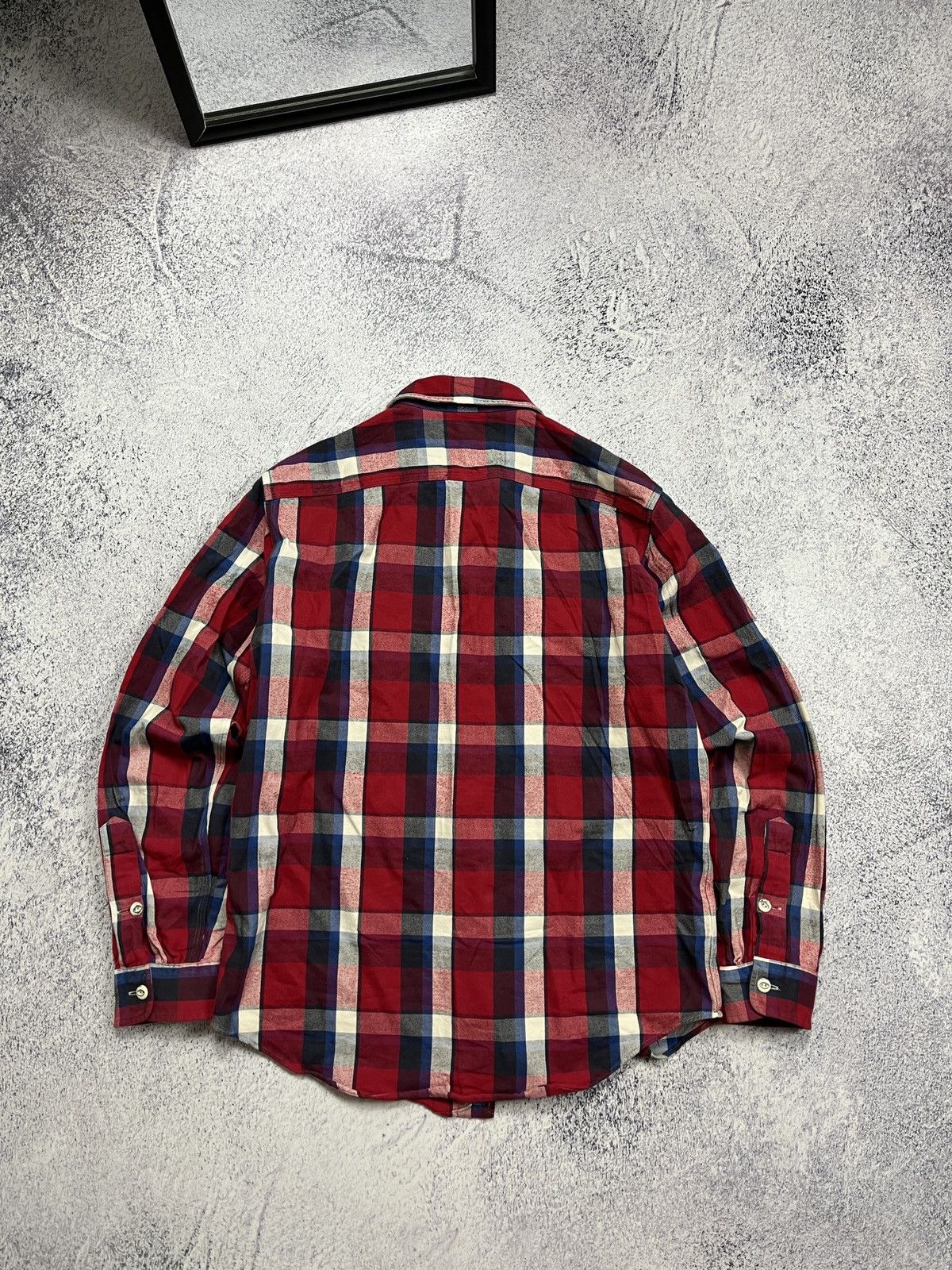 Polo Ralph Lauren × Ralph Lauren × Vintage Polo Ralph Lauren US Naval Res. Plaid Cheked Shirt Flannel Size US M / EU 48-50 / 2 - 14 Thumbnail